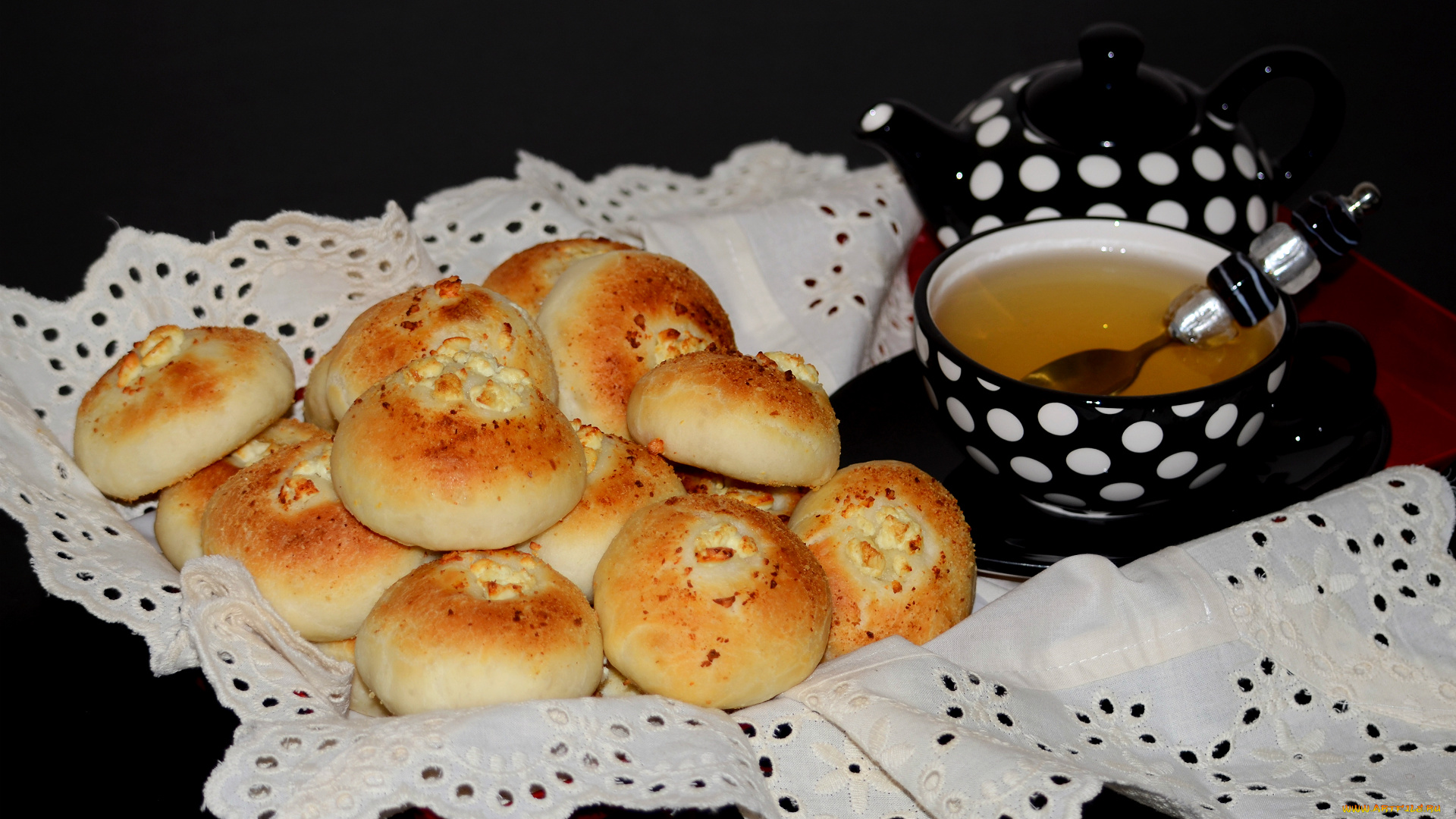 еда, хлеб, , выпечка, ватрушки, чайник, чай, булочки, выпечка