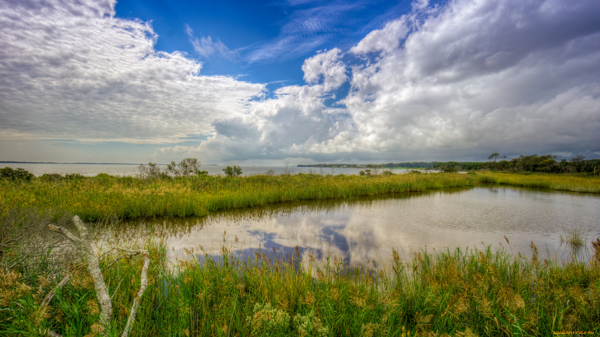 природа, реки, озера, облака, простор, река