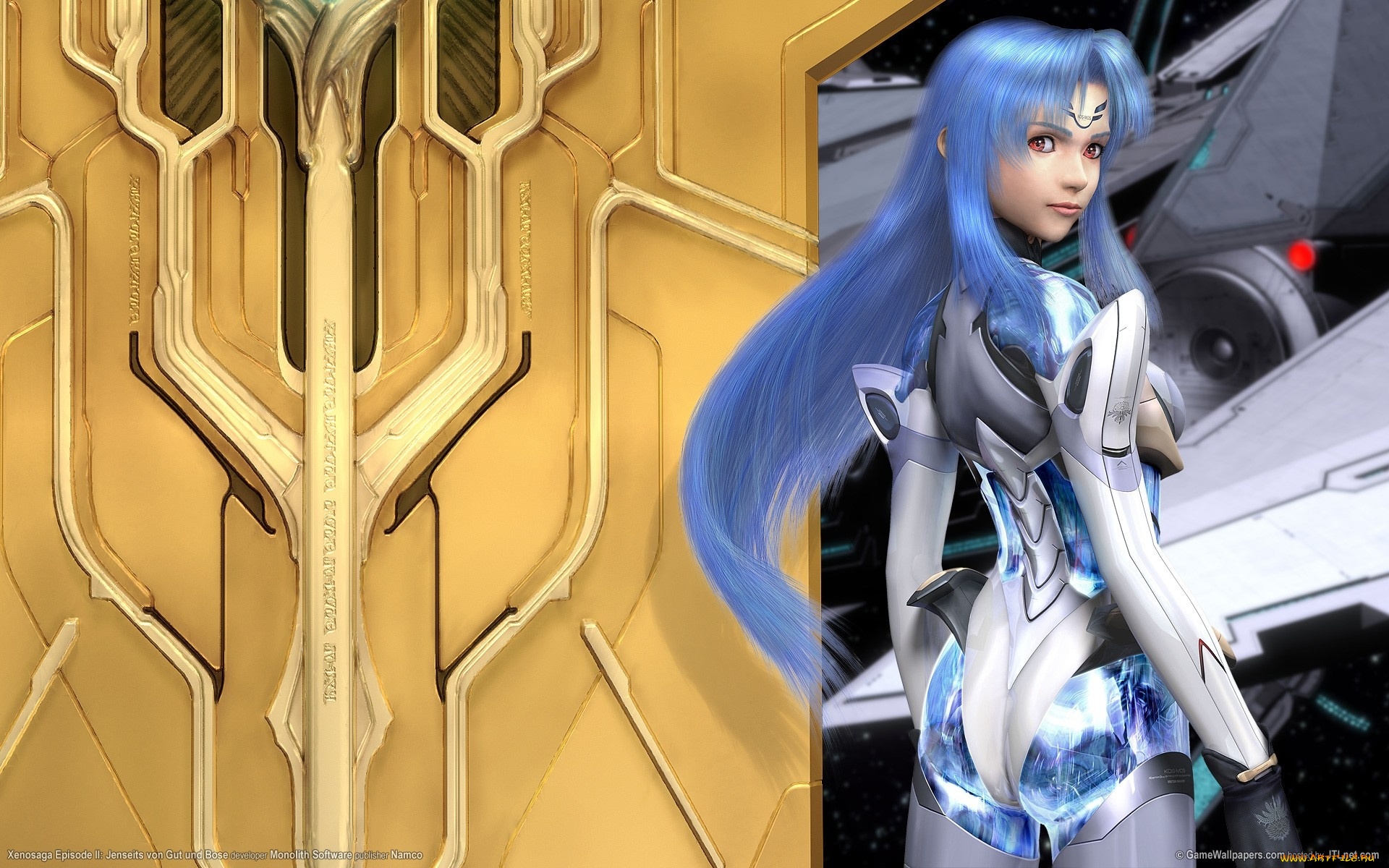 xenosaga, -, episode, iii, видео, игры, xenosaga, , episode, iii, космический, корабль, синие, волосы, девушка, костюм