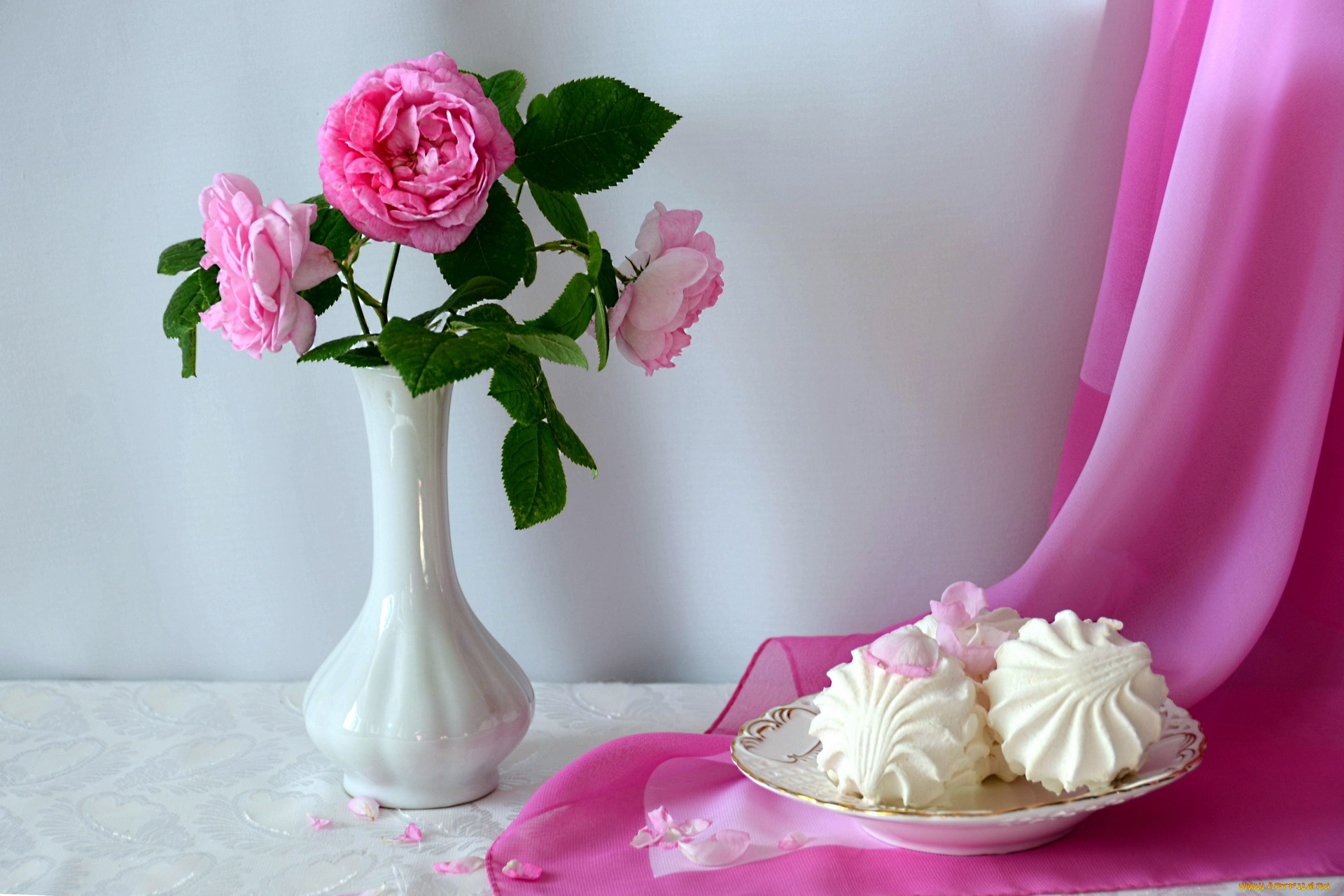 еда, натюрморт, зефир, розы