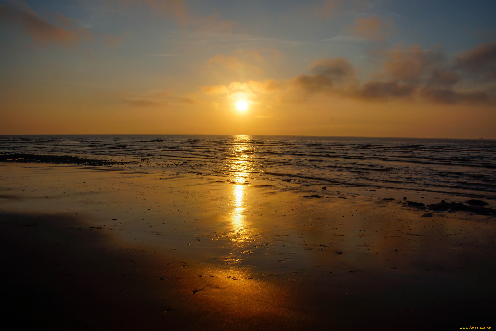 природа, восходы, закаты, пляж, солнце, океан
