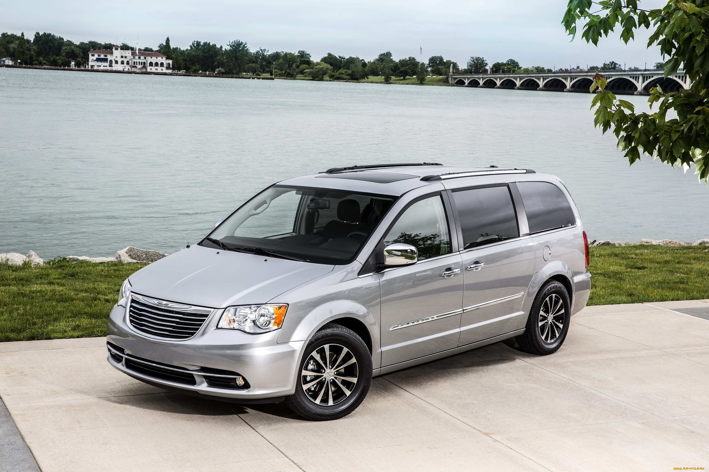 2015, chrysler, town, and, country, автомобили, chrysler, серебристый