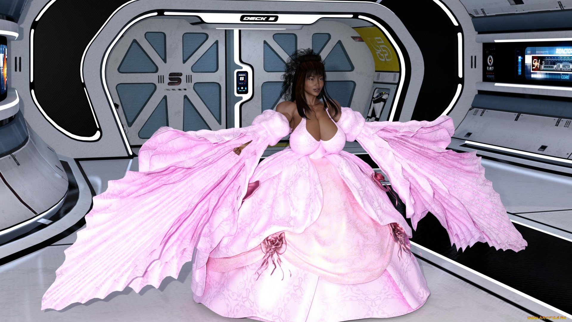 3д, графика, фантазия, , fantasy, фон, взгляд, девушка