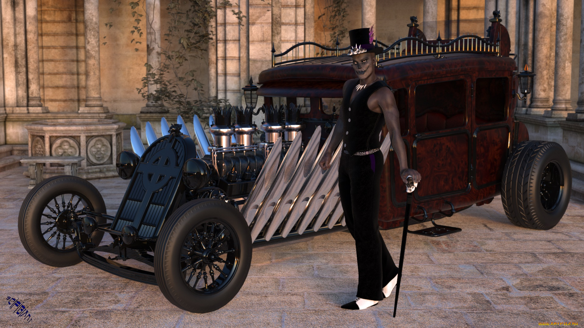 3д, графика, фантазия, , fantasy, мужчина, взгляд, фон