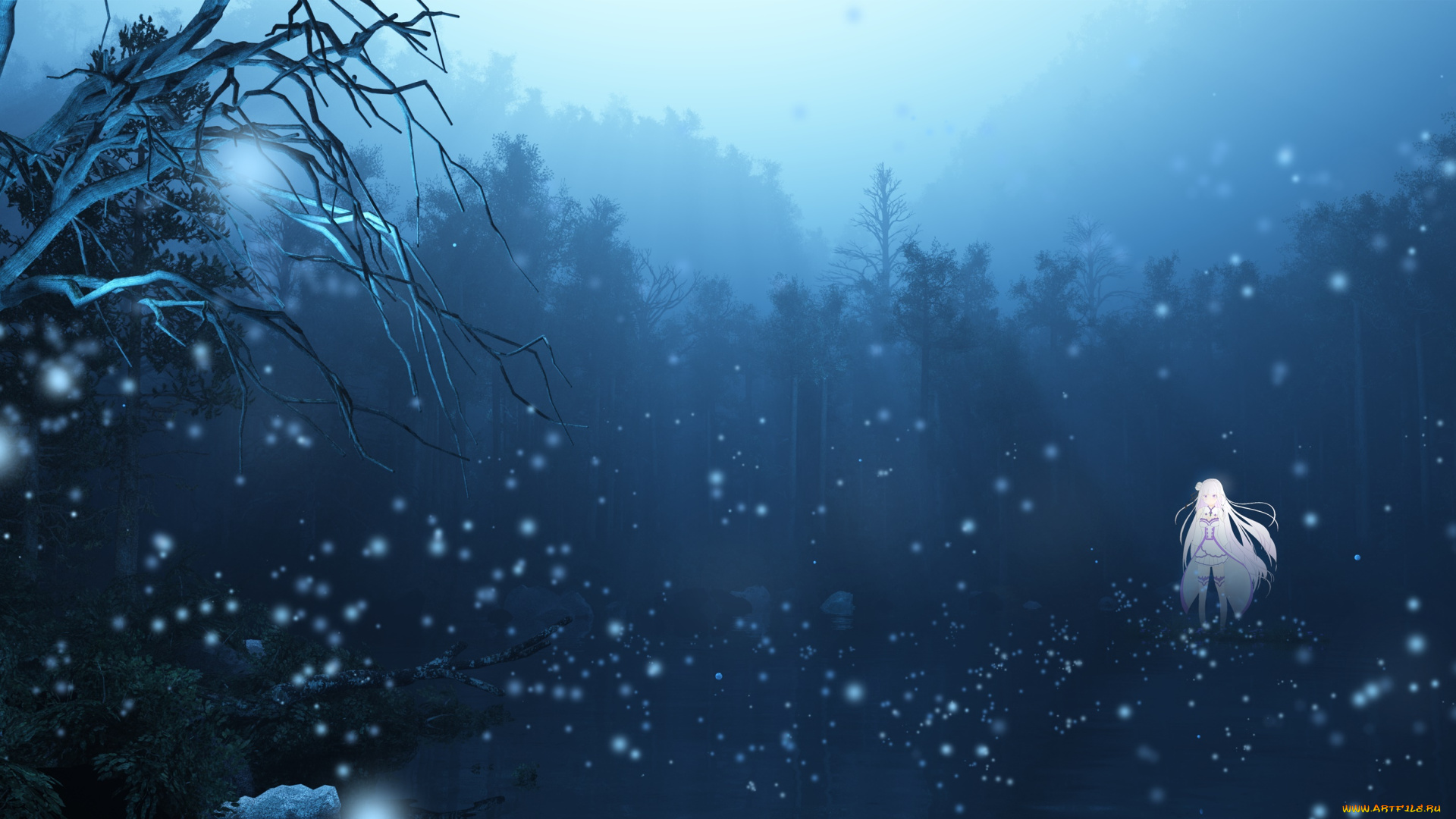 аниме, re, , zero, kara, hajimeru, isekai, seikatsu, девушка, взгляд, фон