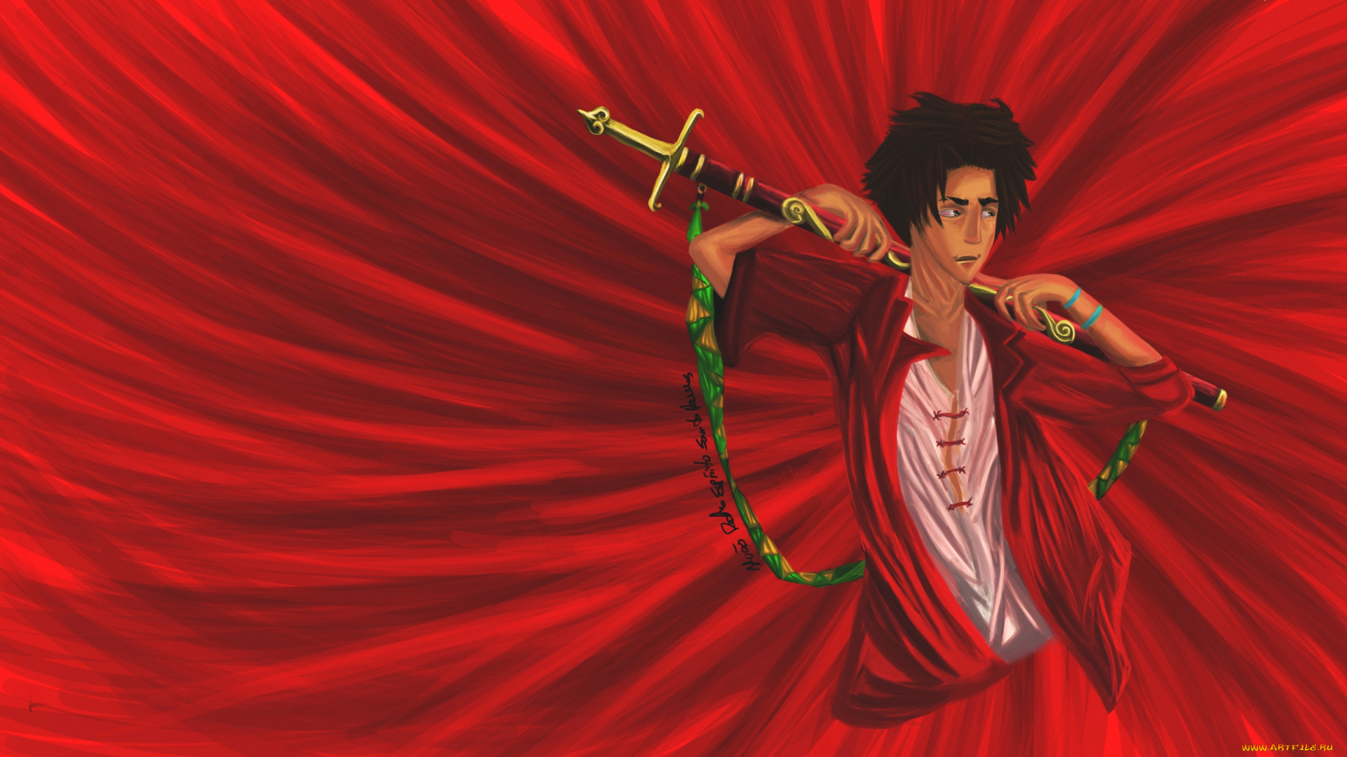 аниме, samurai, champloo, меч, мужчин, самурай, mugen, samurai