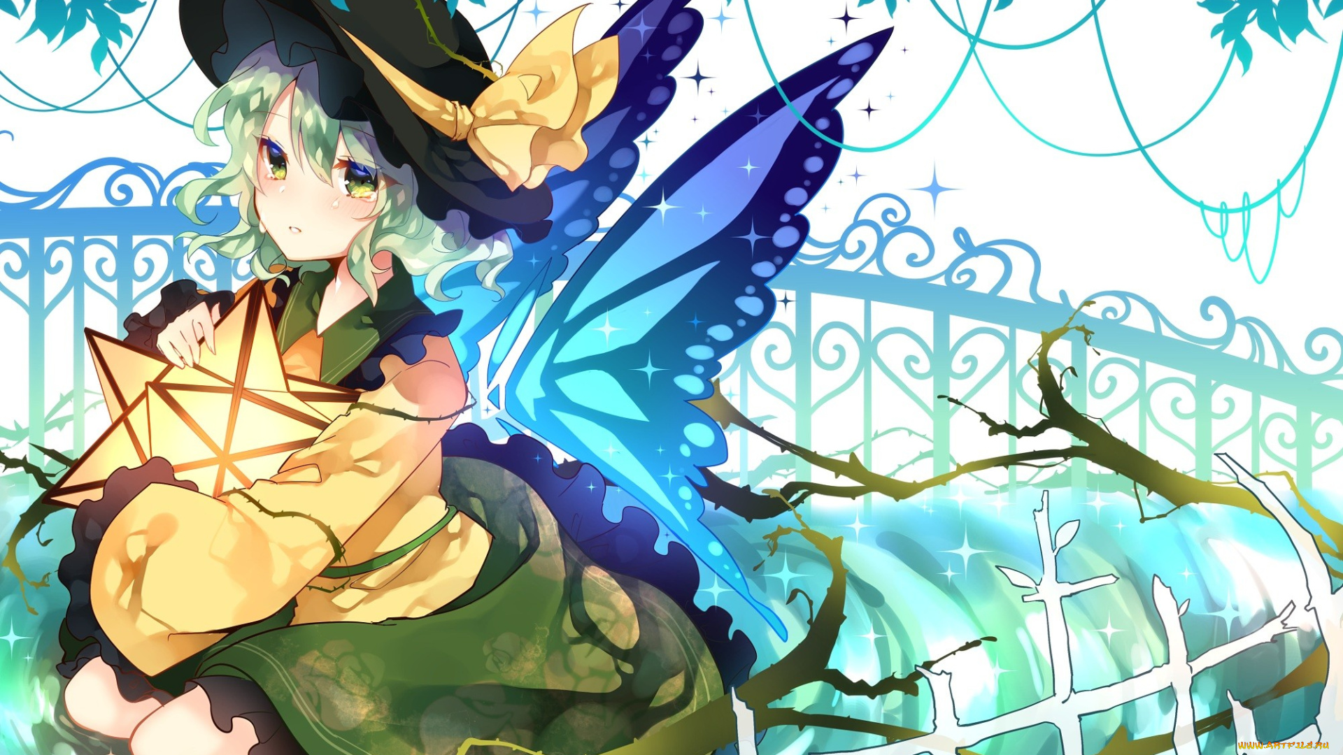 аниме, touhou, фон, девушка, взгляд