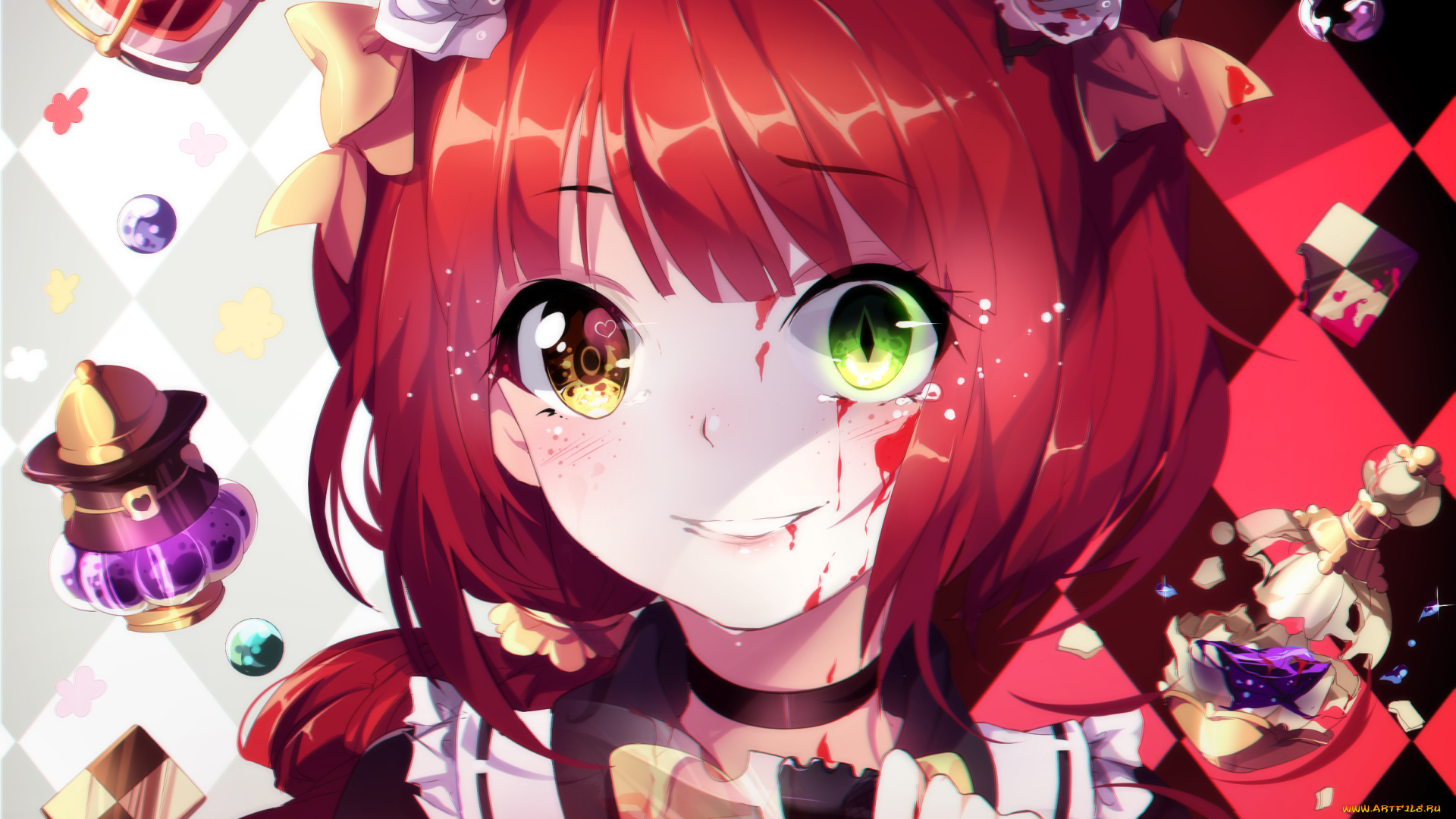 аниме, unknown, , другое, фон, взгляд, девушка