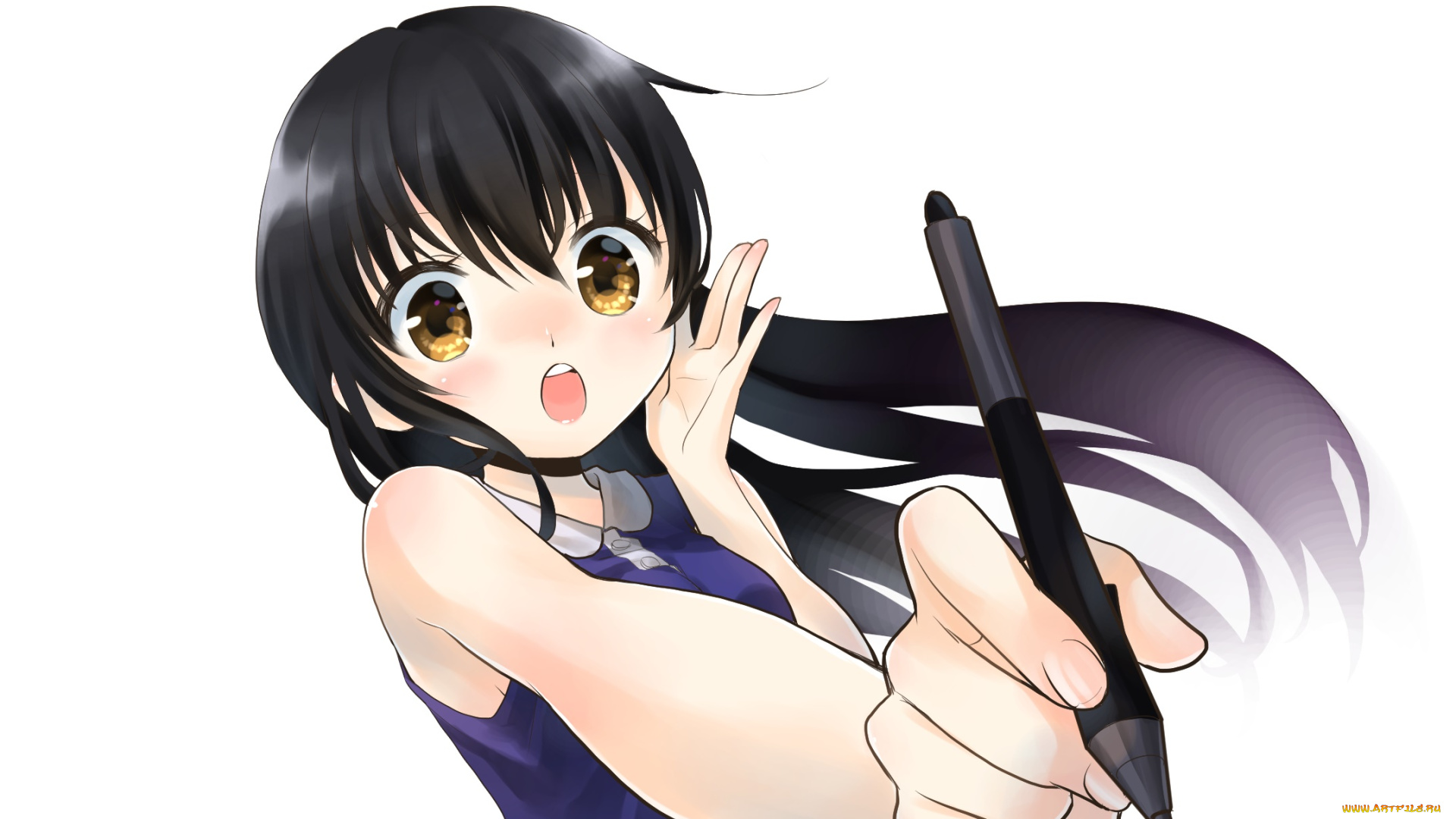 аниме, unknown, , другое, взгляд, девушка, фон