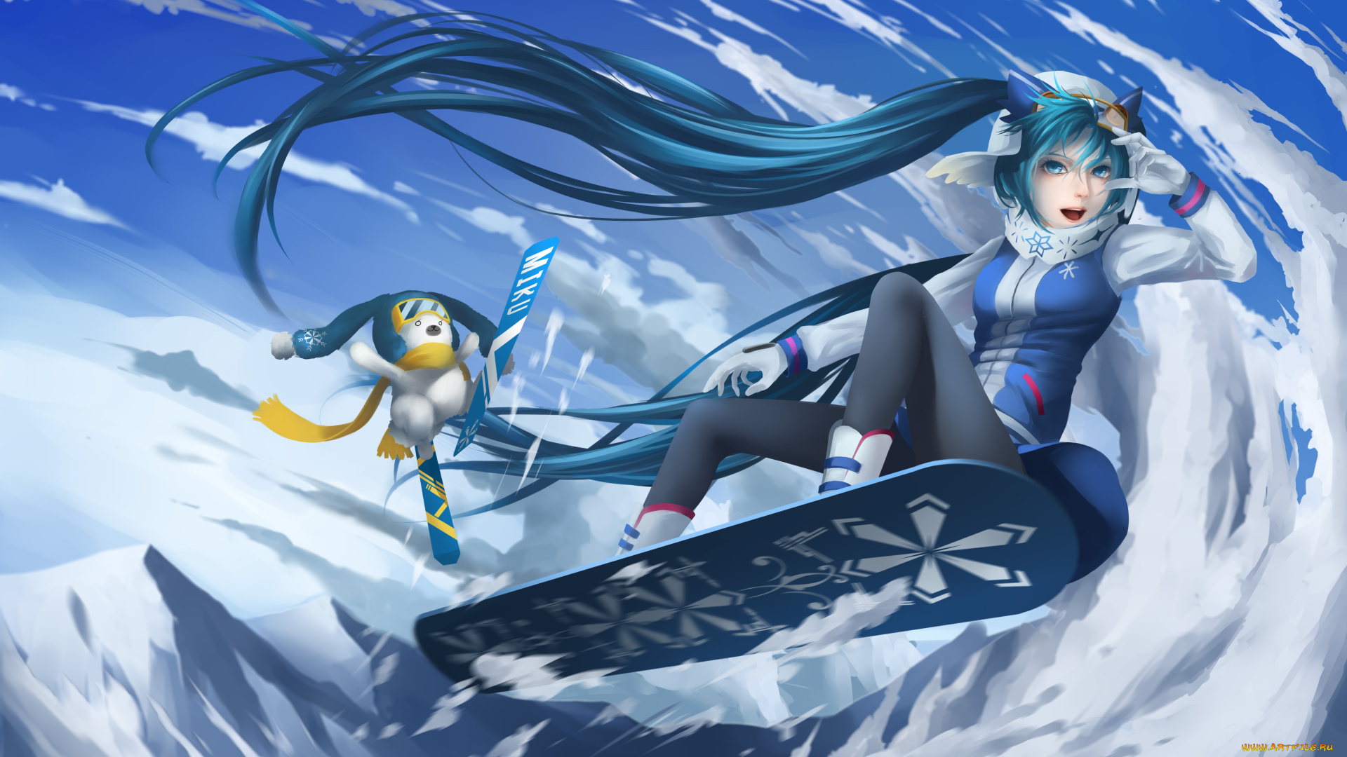 аниме, vocaloid, фон, взгляд, девушка