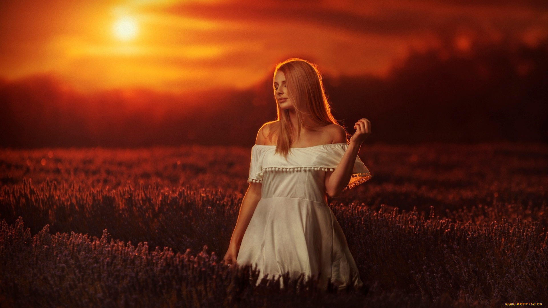 девушки, -unsort, , блондинки, закат, девушка