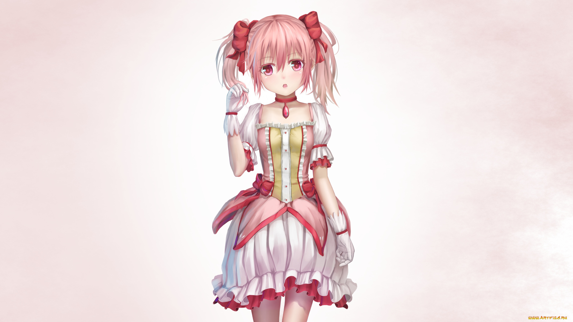 mahou, shoujo, madoka, magika, аниме, фон, взгляд, девушка