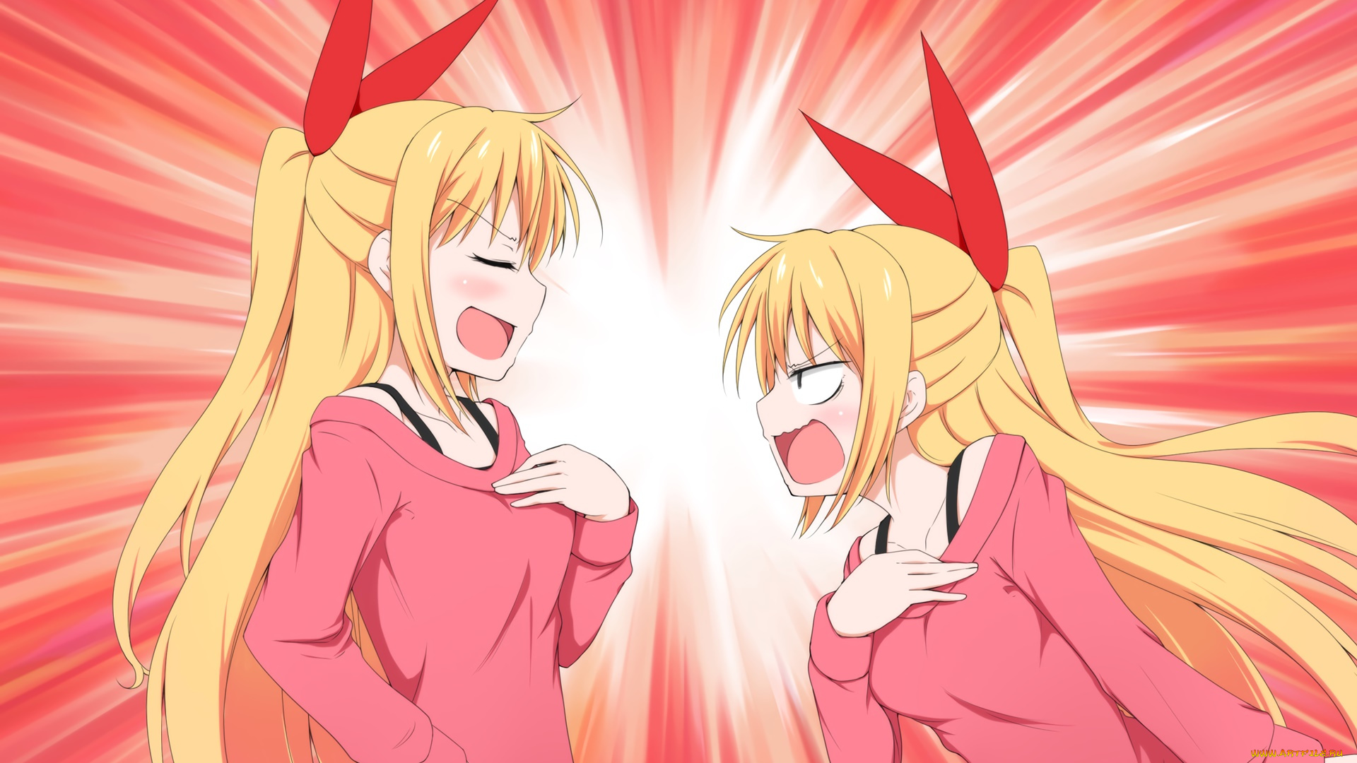 nisekoi, аниме, фон, девушка, взгляд