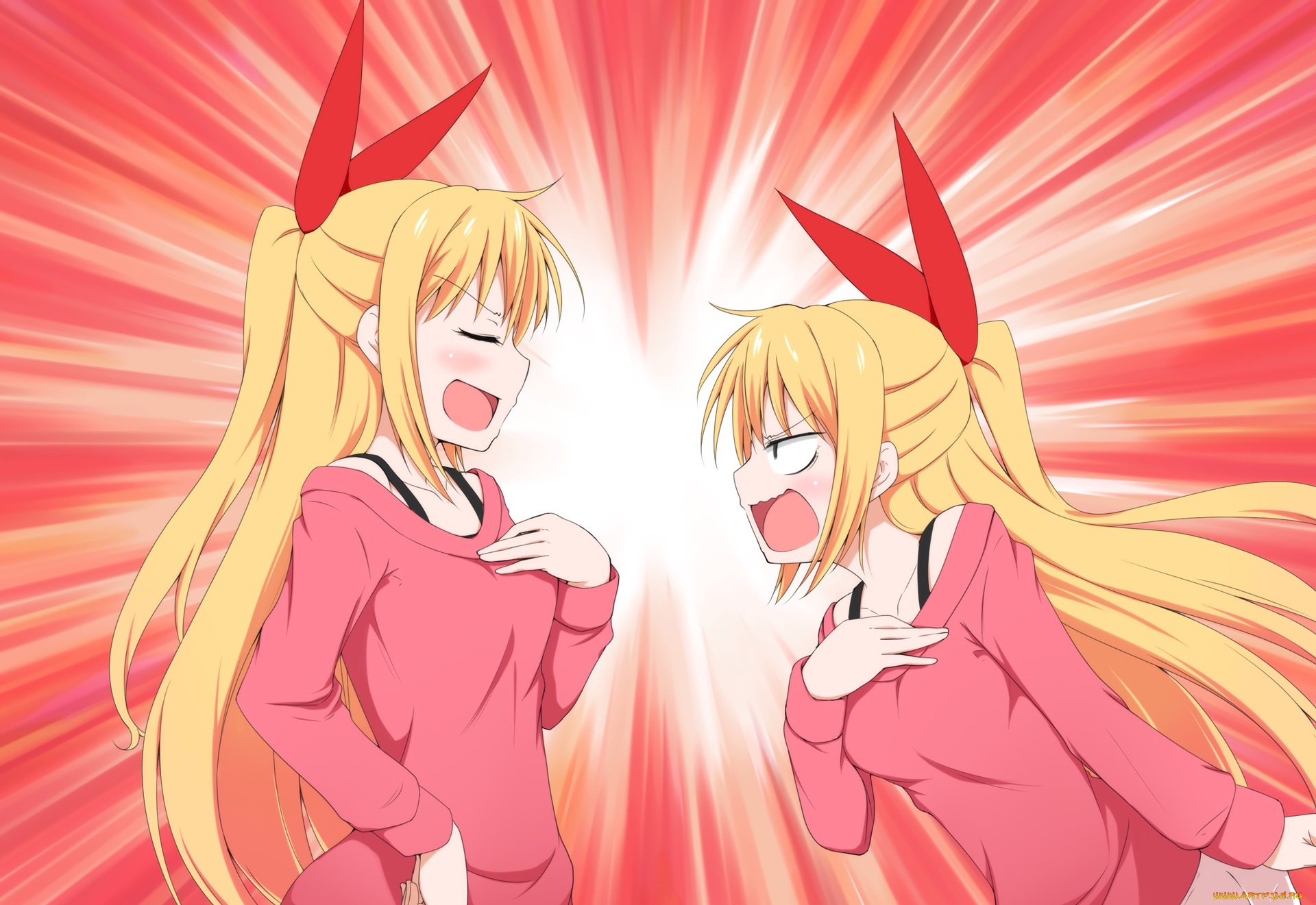 nisekoi, аниме, фон, девушка, взгляд