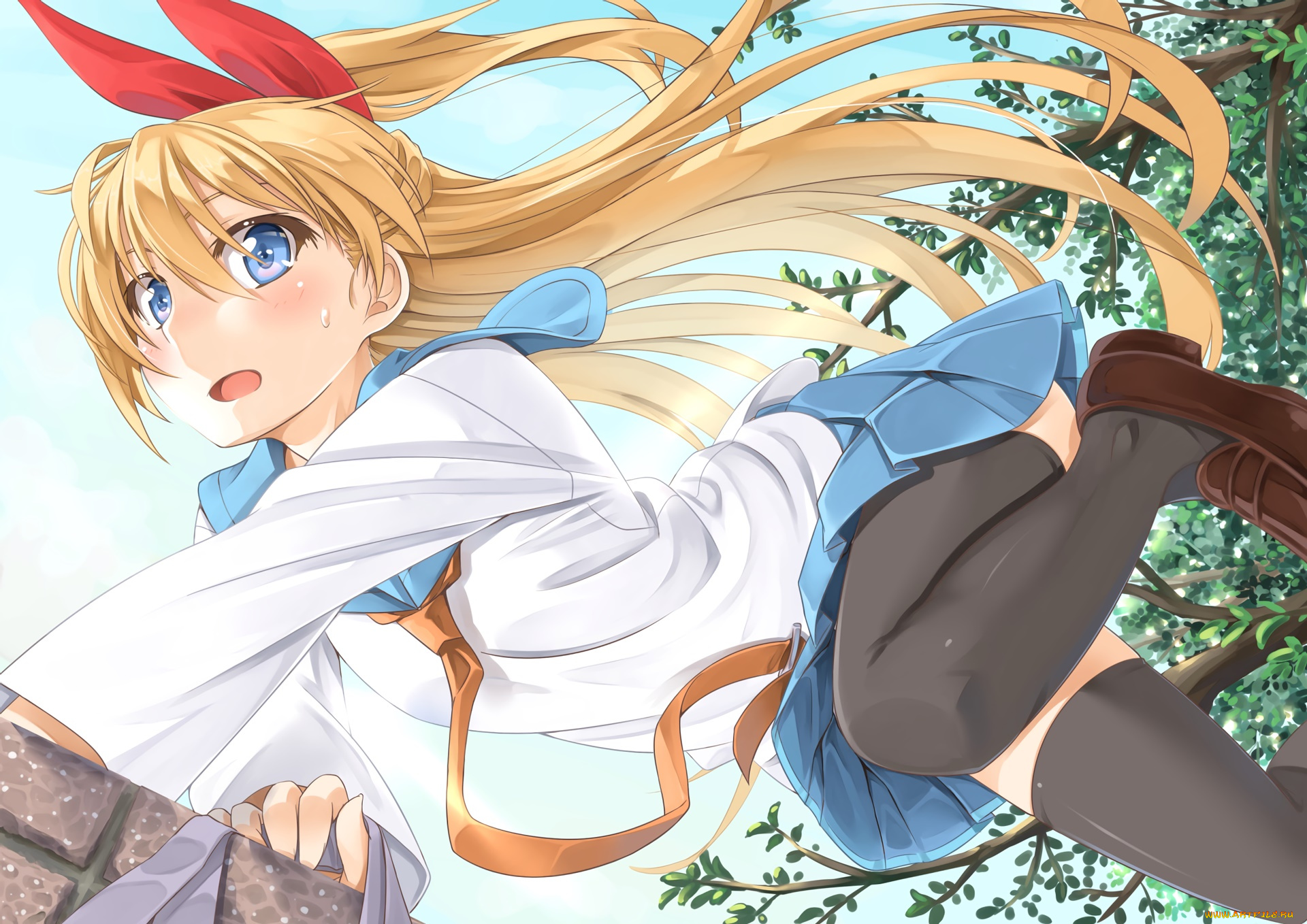 аниме, nisekoi, фон, взгляд, девушка