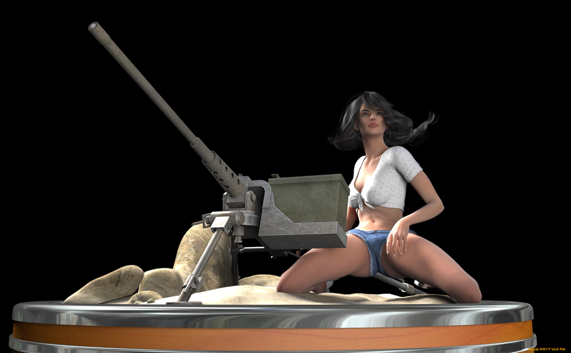 3д, графика, фантазия, , fantasy, девушка, взгляд, фон, оружие