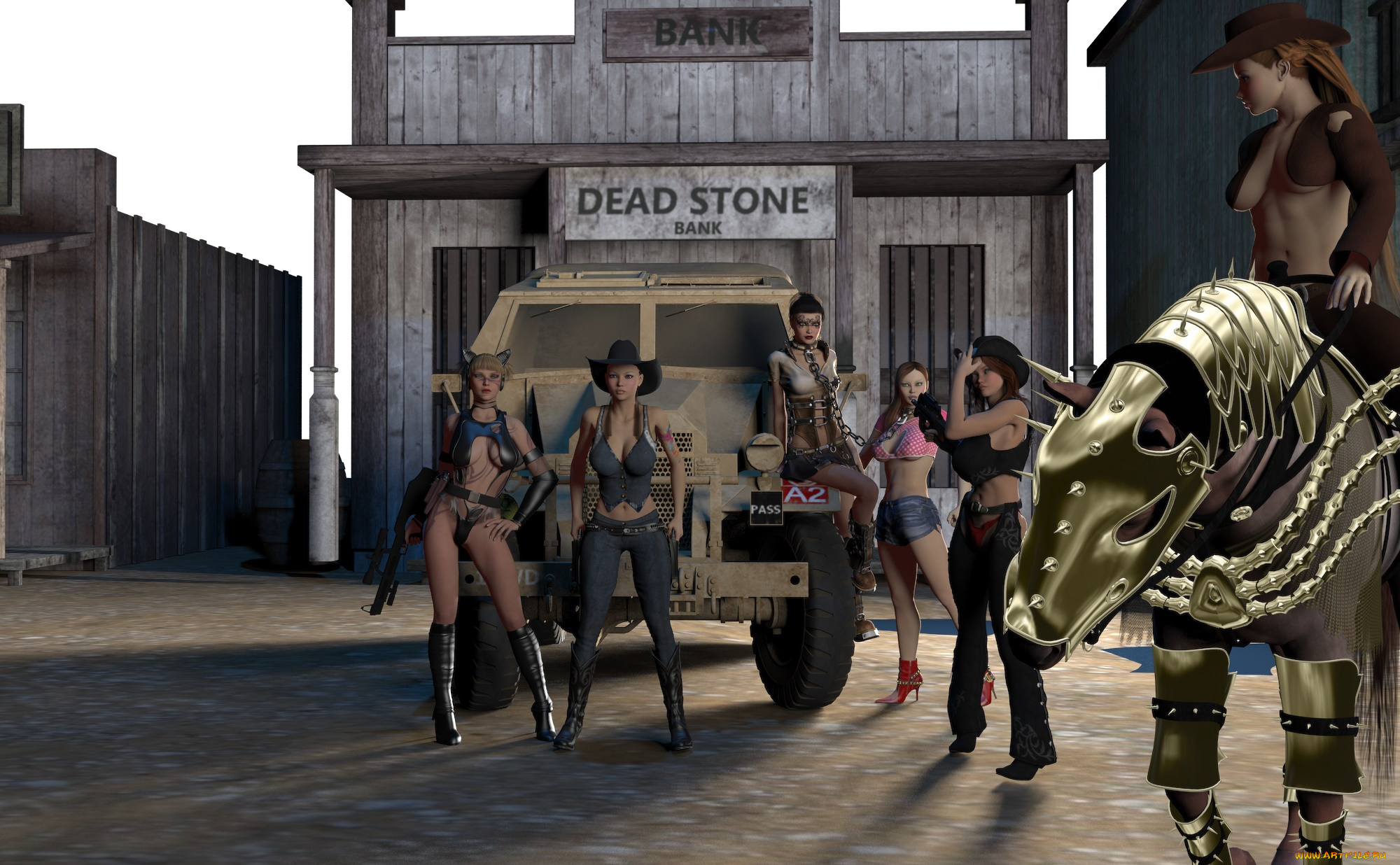 3д, графика, фантазия, , fantasy, девушки, взгляд, фон