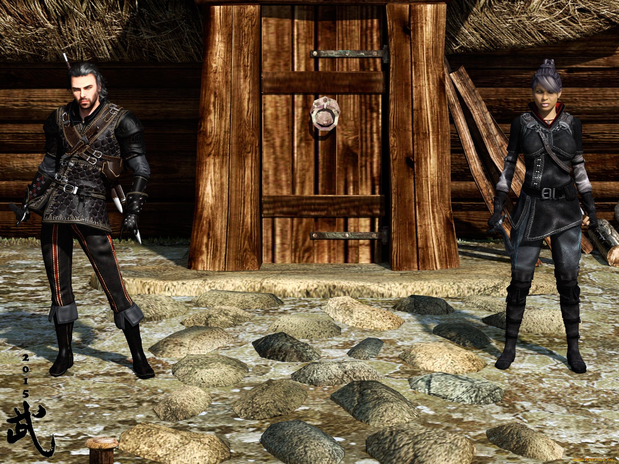 3д, графика, фантазия, , fantasy, взгляд, девушка, парень, фон