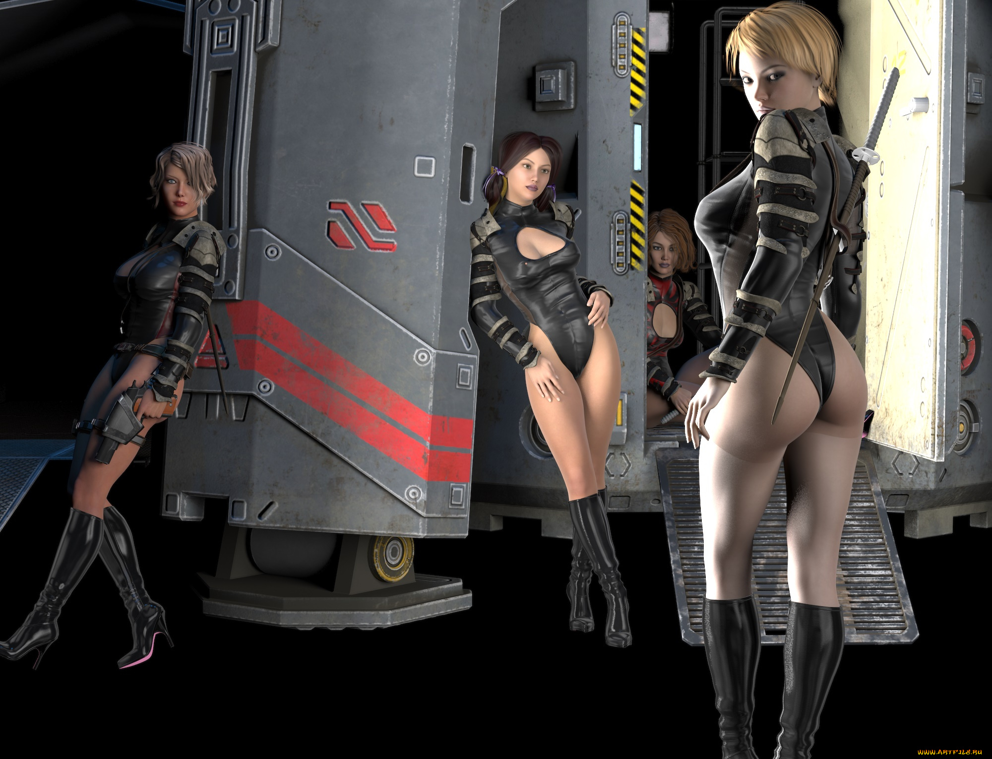 3д, графика, фантазия, , fantasy, девушки, взгляд, фон