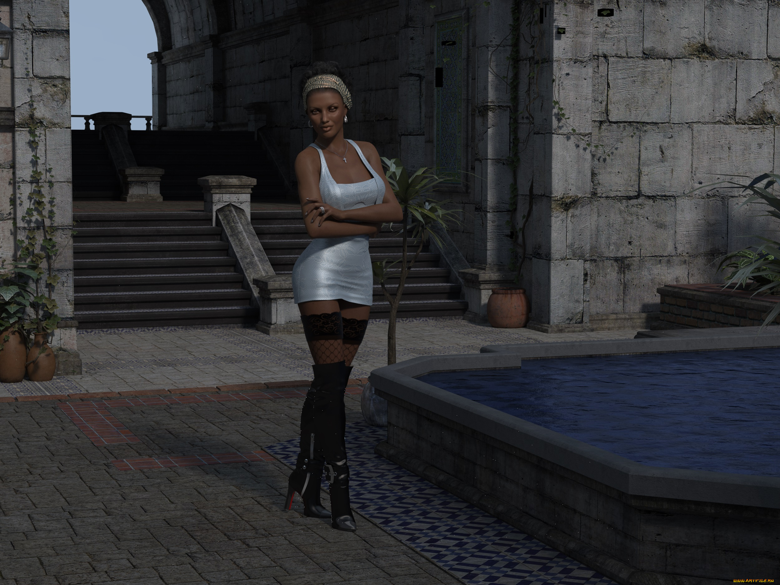 3д, графика, люди, , people, девушка, взгляд, фон