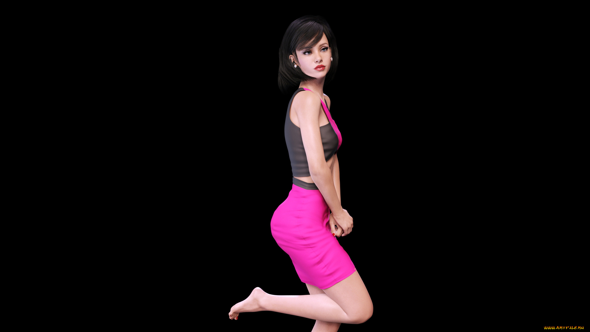 3д, графика, люди, , people, девушка, взгляд, фон