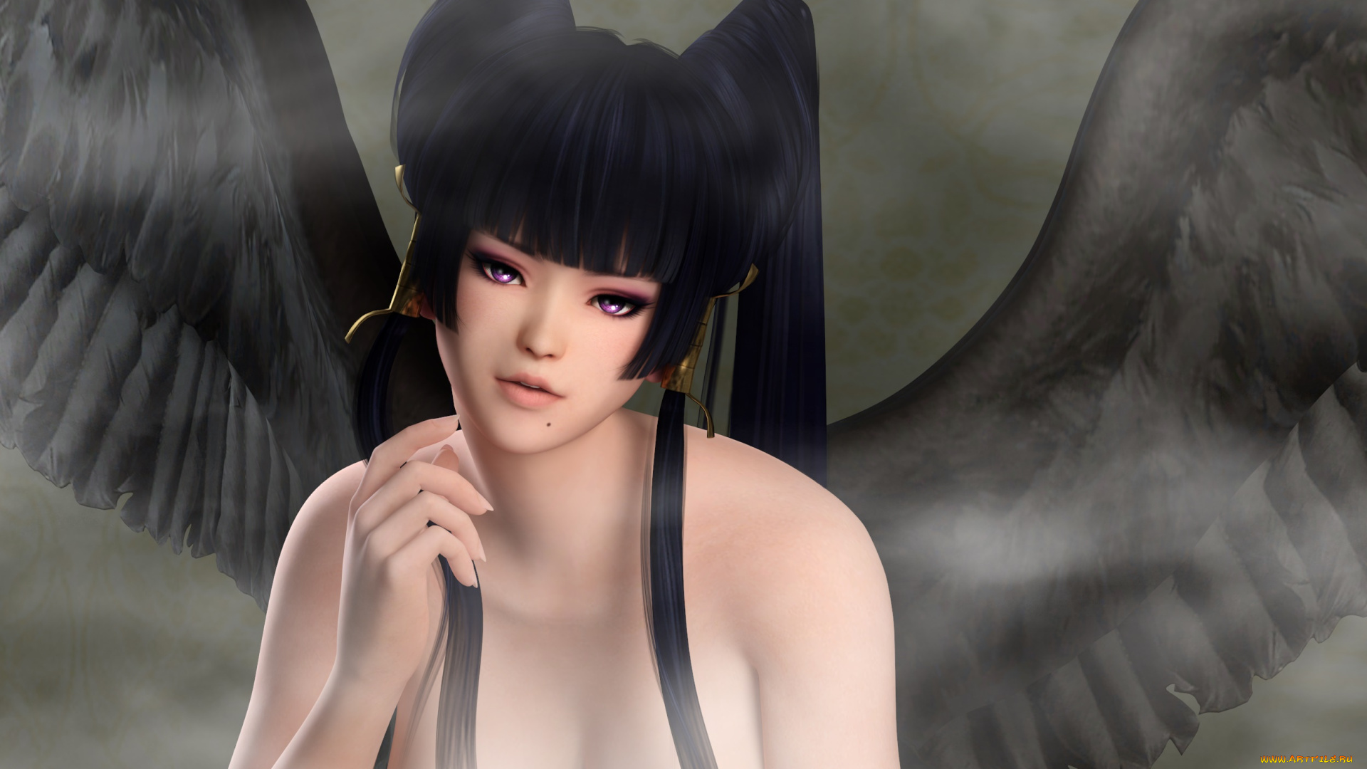 3д, графика, существа, , creatures, девушка, взгляд, фон