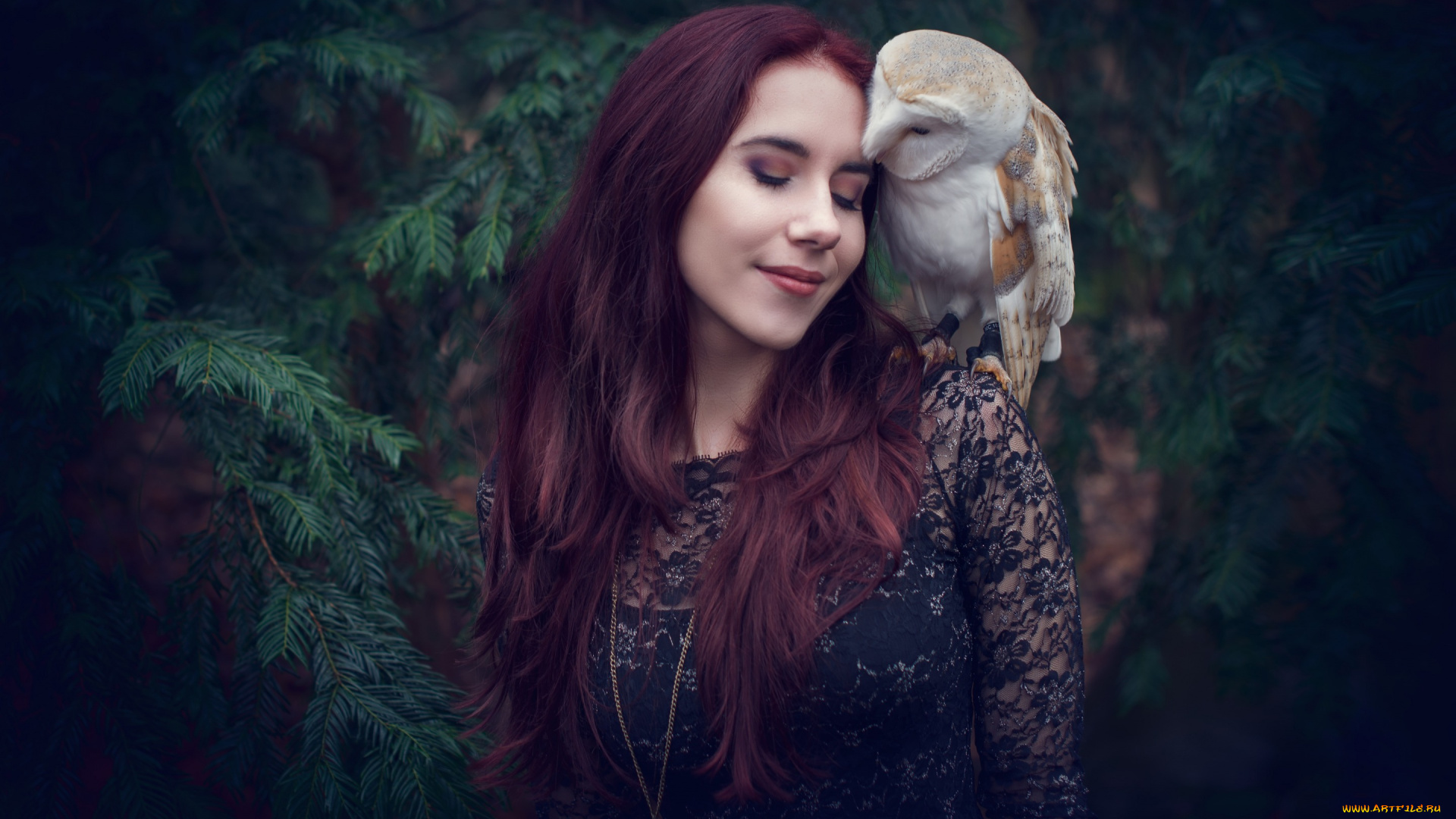 девушки, -unsort, , рыжеволосые, и, другие, девушка, настроение, сипуха, птица, сова