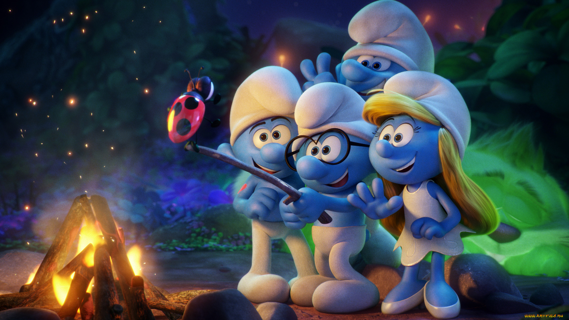 мультфильмы, smurfs, , the, lost, village