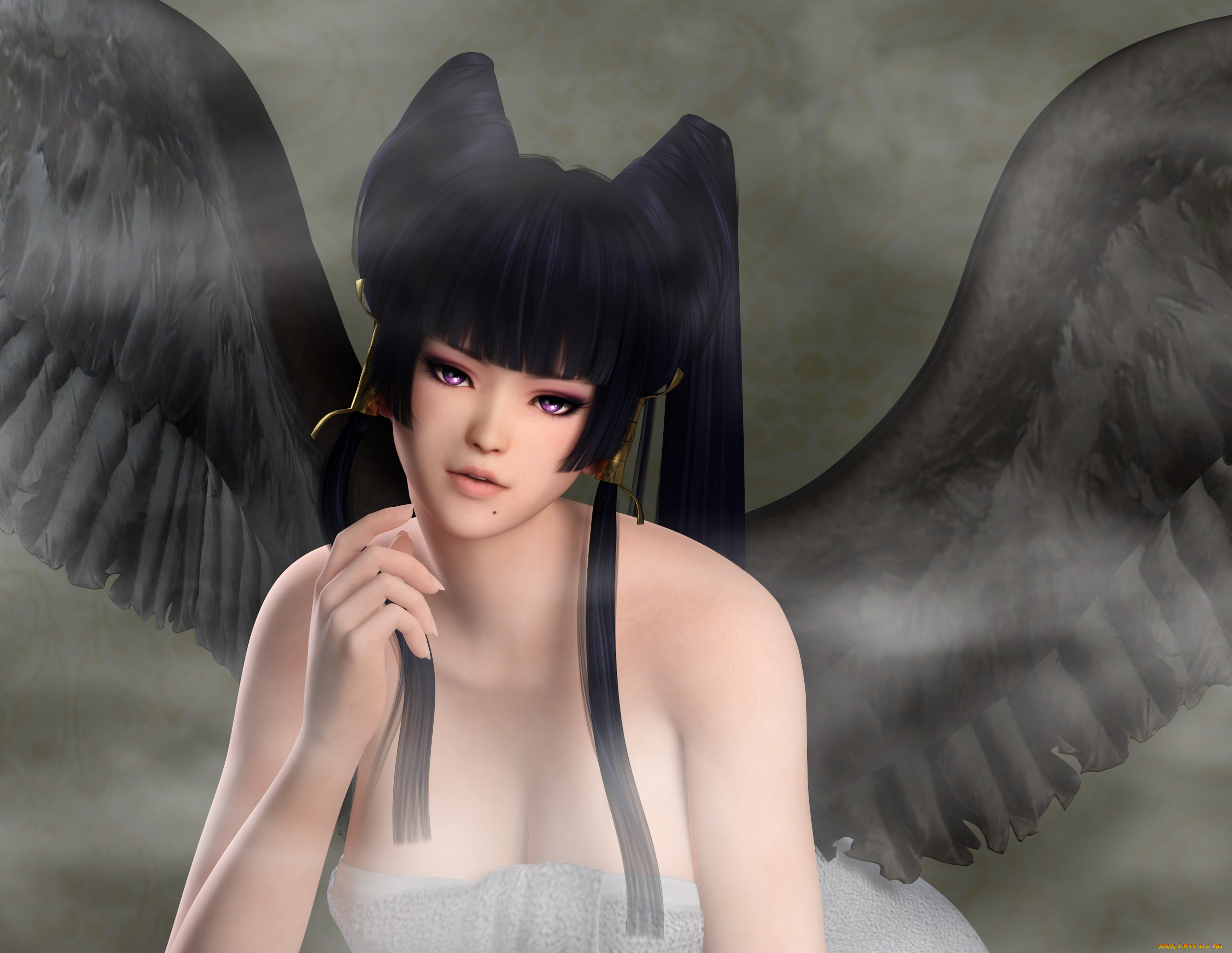 3д, графика, существа, , creatures, девушка, взгляд, фон