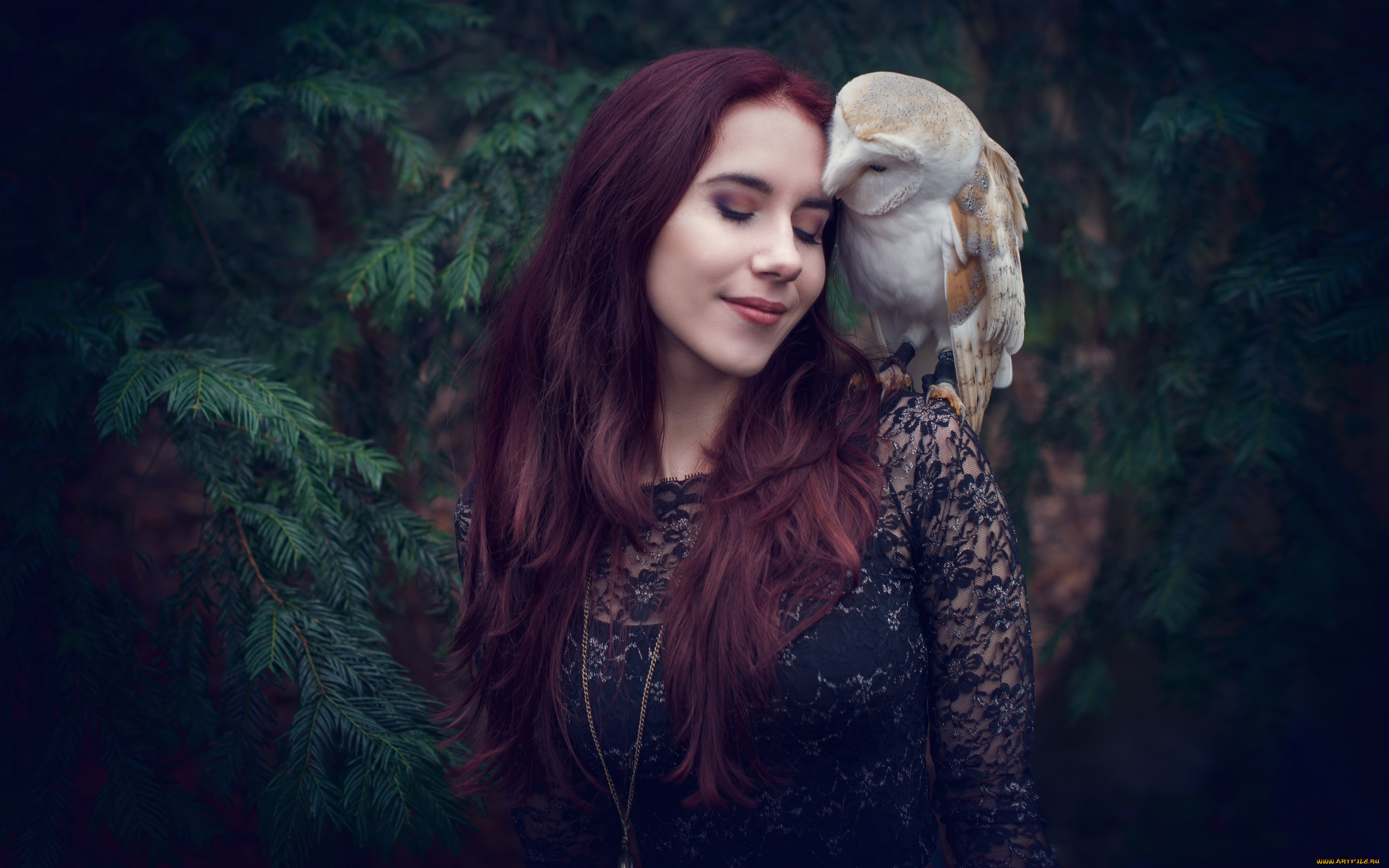 девушки, -unsort, , рыжеволосые, и, другие, девушка, настроение, сипуха, птица, сова