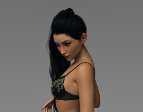 Картинка 3д+графика люди+ people девушка взгляд фон