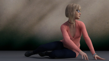 Картинка 3д+графика люди+ people девушка взгляд фон