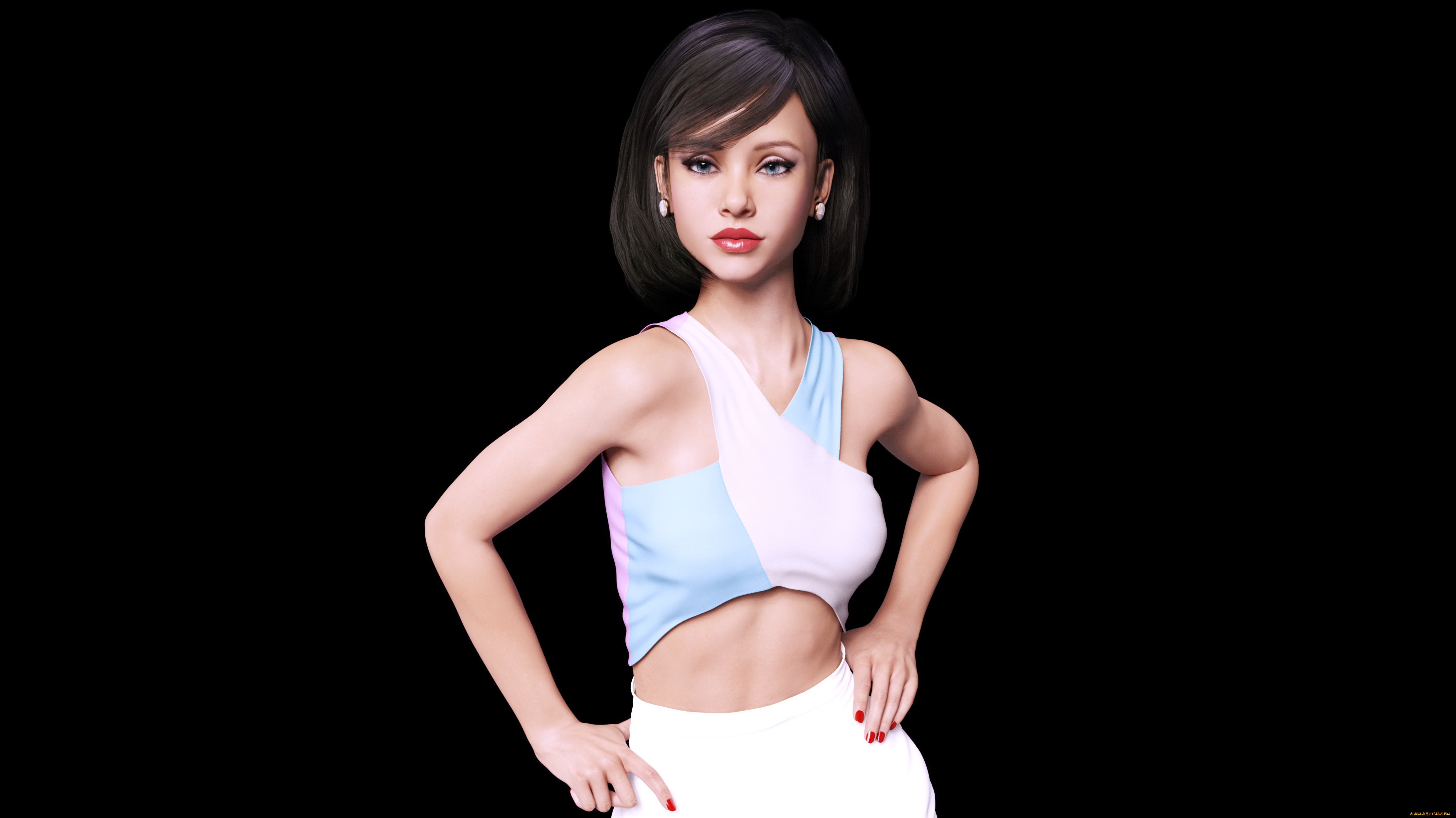 3д, графика, люди, , people, девушка, взгляд, фон