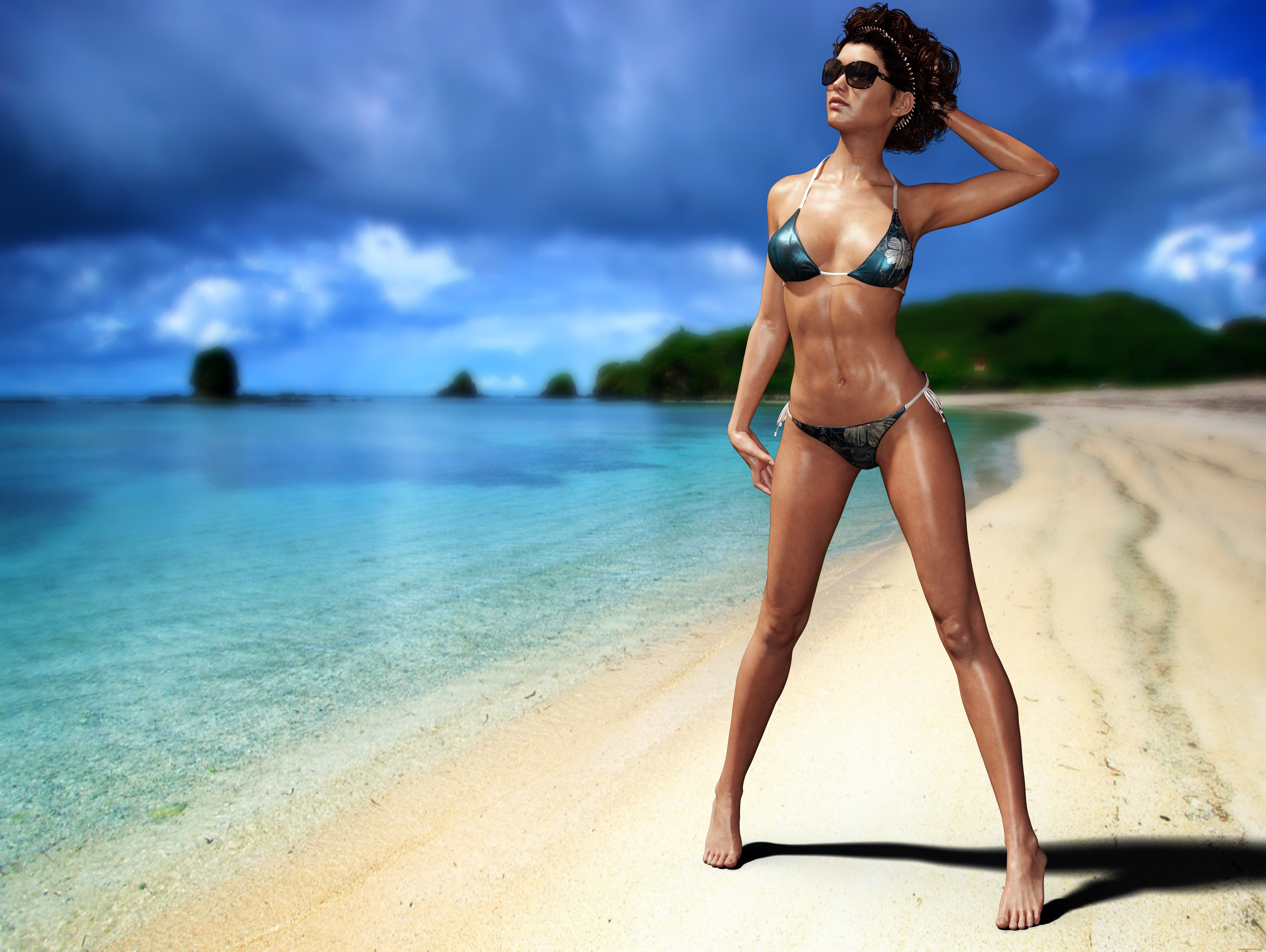 3д, графика, люди, , people, девушка, взгляд, фон