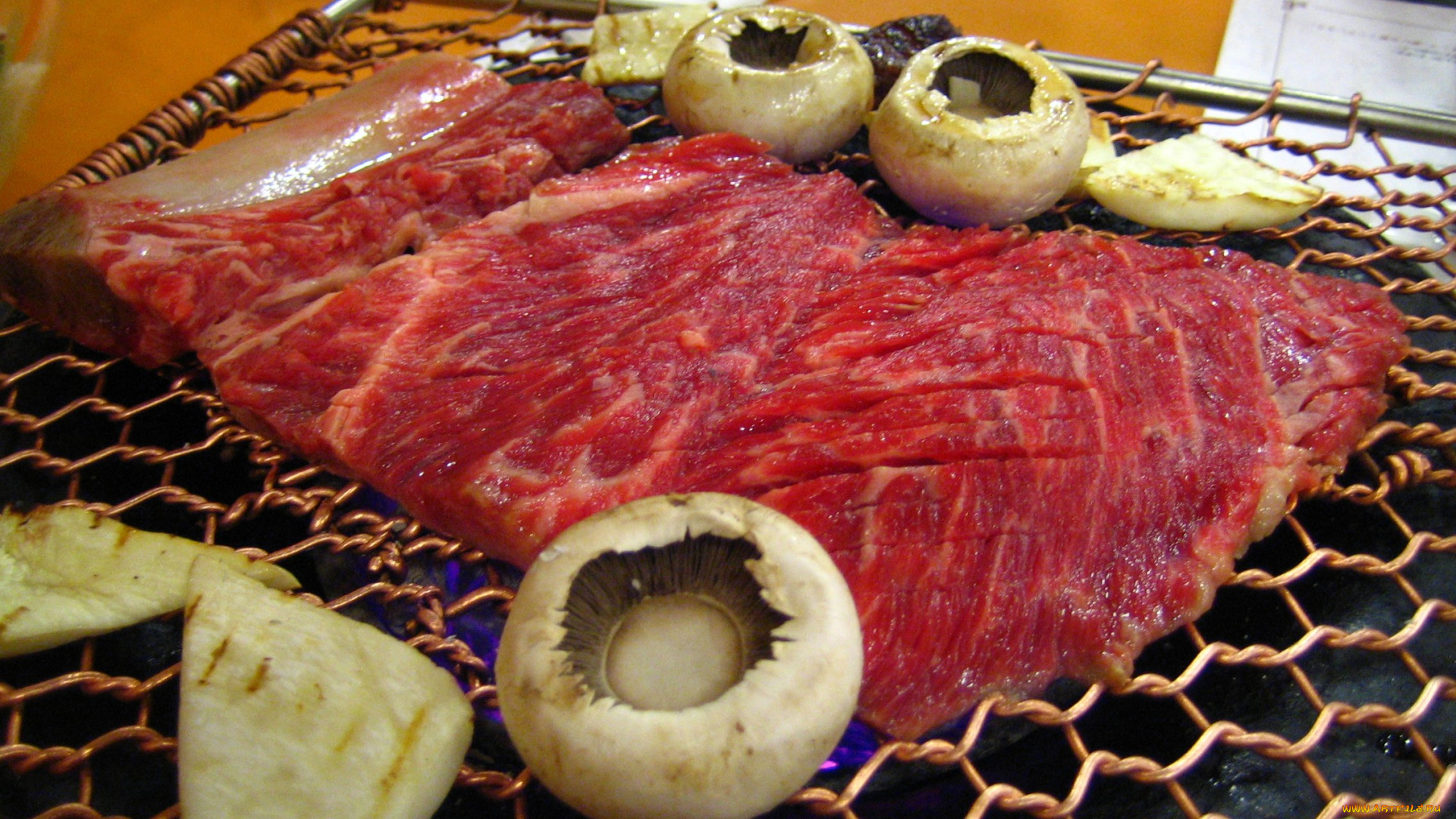 еда, шашлык, , барбекю, шампиньоны, мясо, грибы, решетка