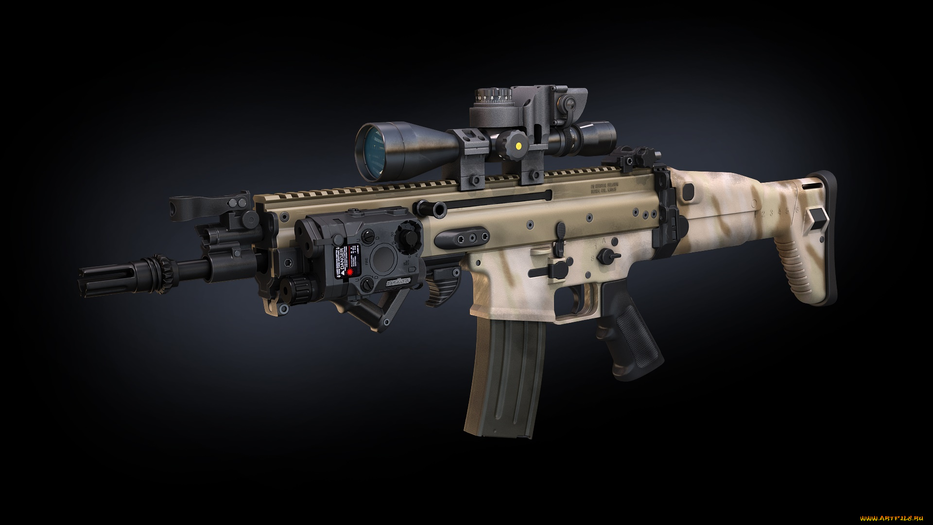 оружие, 3d, автомат