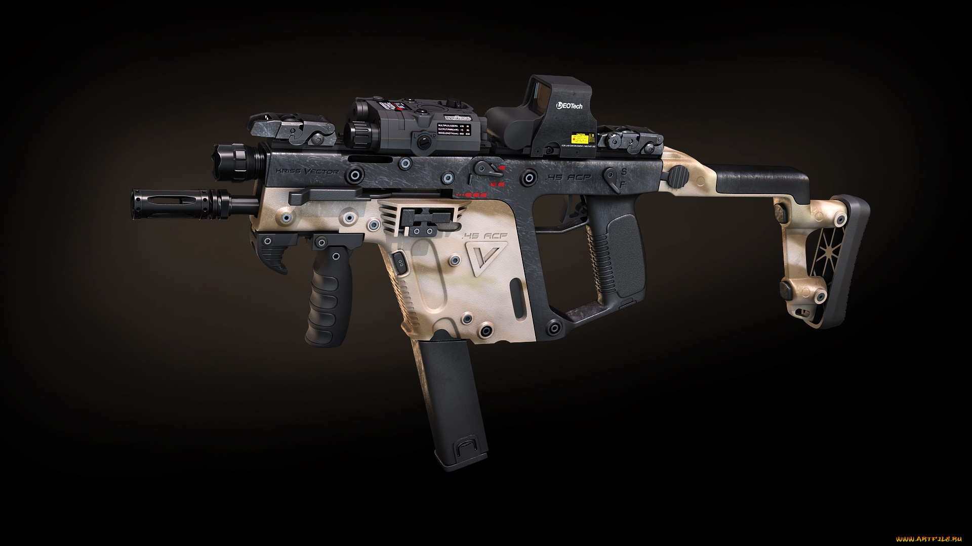 оружие, 3d, пулемет