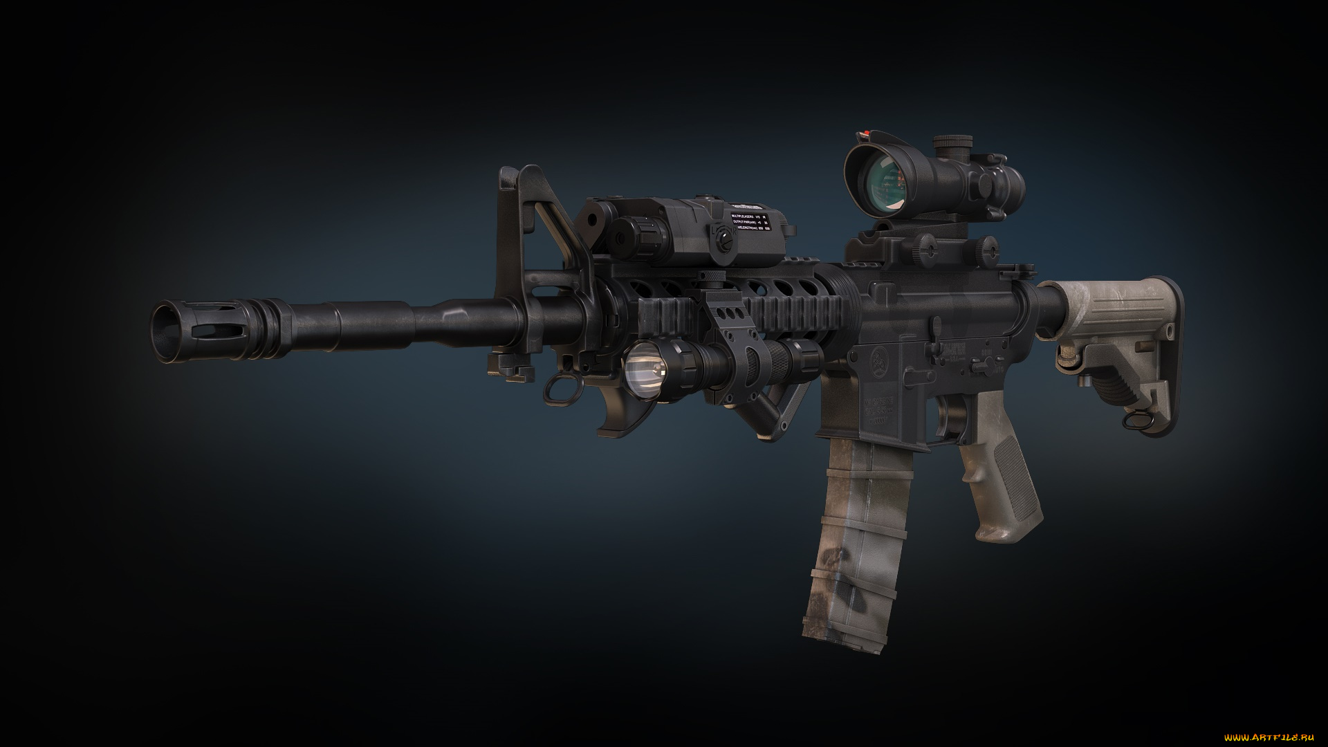 оружие, 3d, пулемет