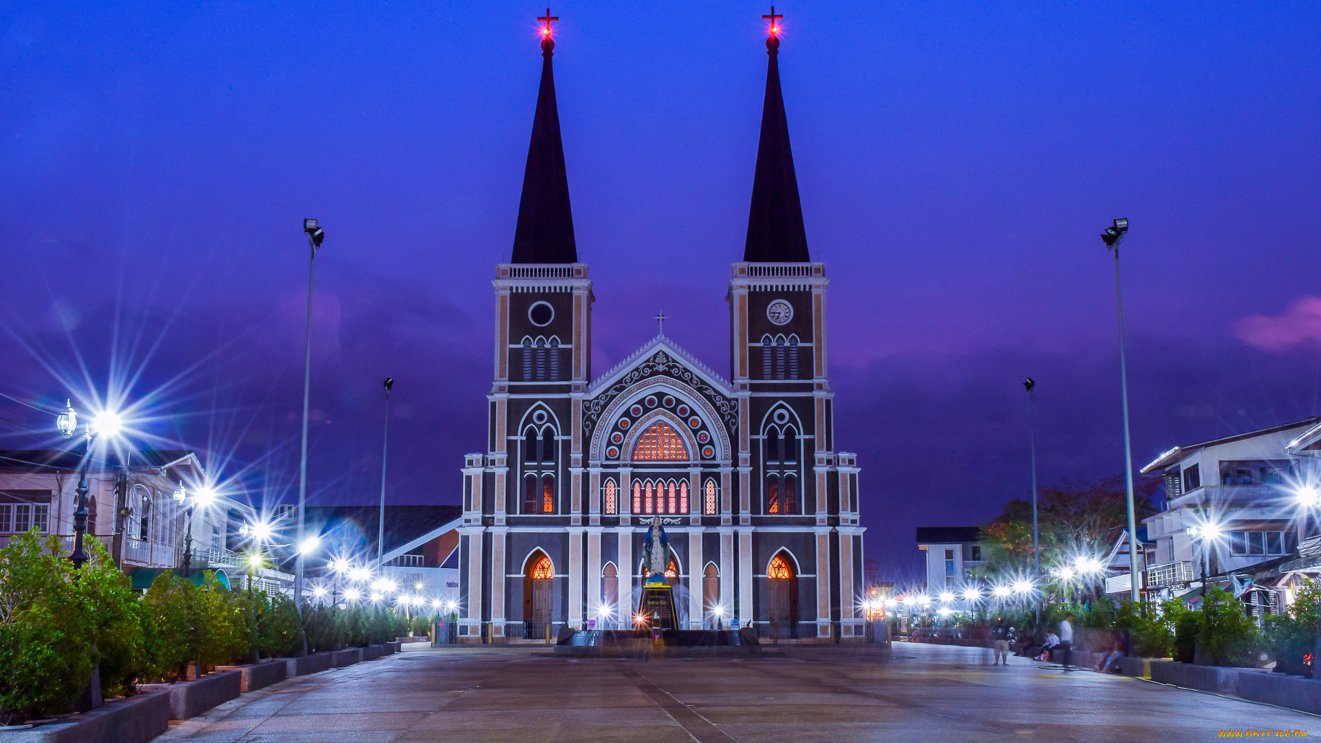 римская, католическая, церковь, , Чантабури, тайланд, города, -, католические, соборы, , костелы, , аббатства, римская, католическая, церковь, статуя, святой, марии, чантабури