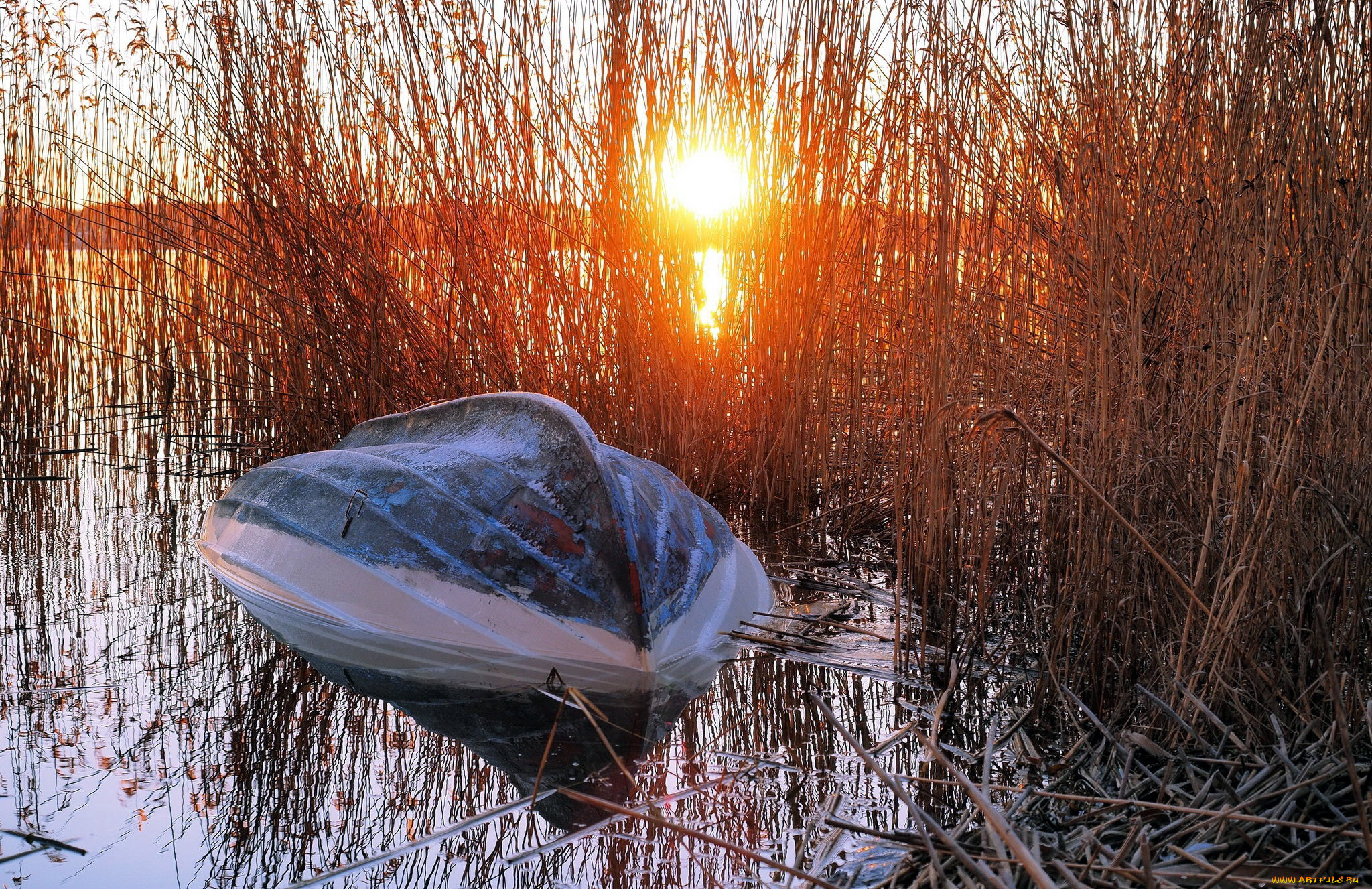 корабли, лодки, , шлюпки, закат, лодка, река