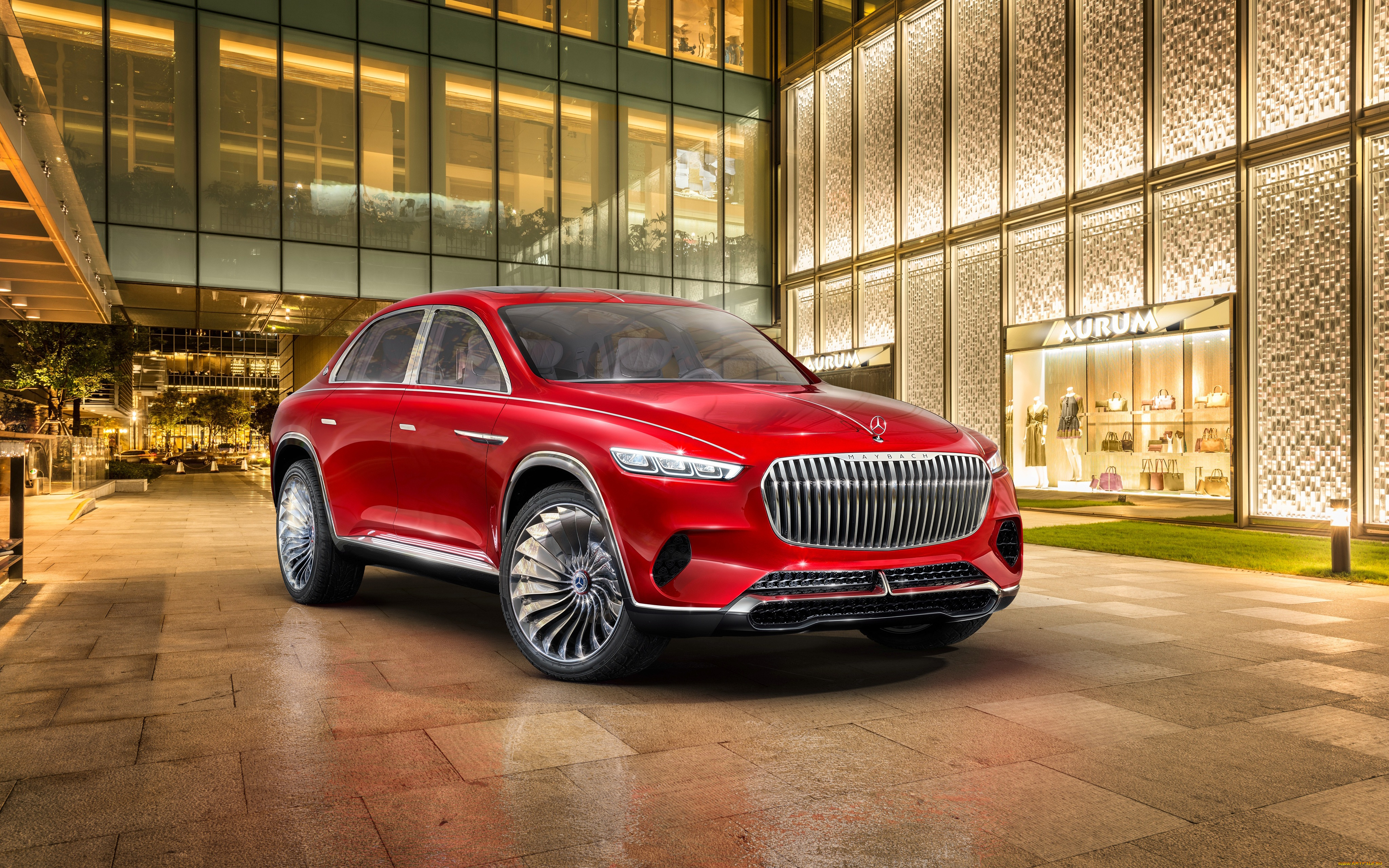 vision, mercedes-maybach, ultimate, luxury, , 2018, автомобили, mercedes-benz, vision, mercedes, maybach, ultimate, luxury, электрический, кроссовер, премиум-класс, красный