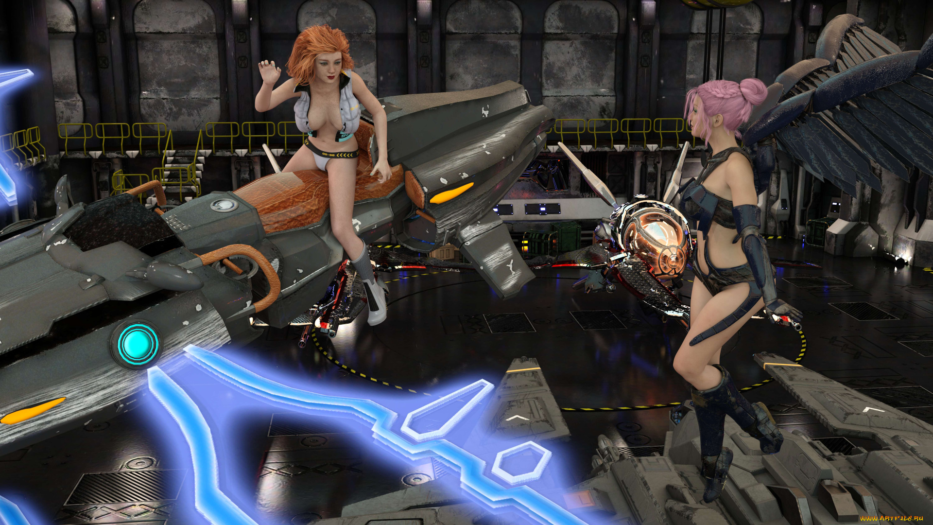 3д, графика, фантазия, , fantasy, фон, взгляд, девушки