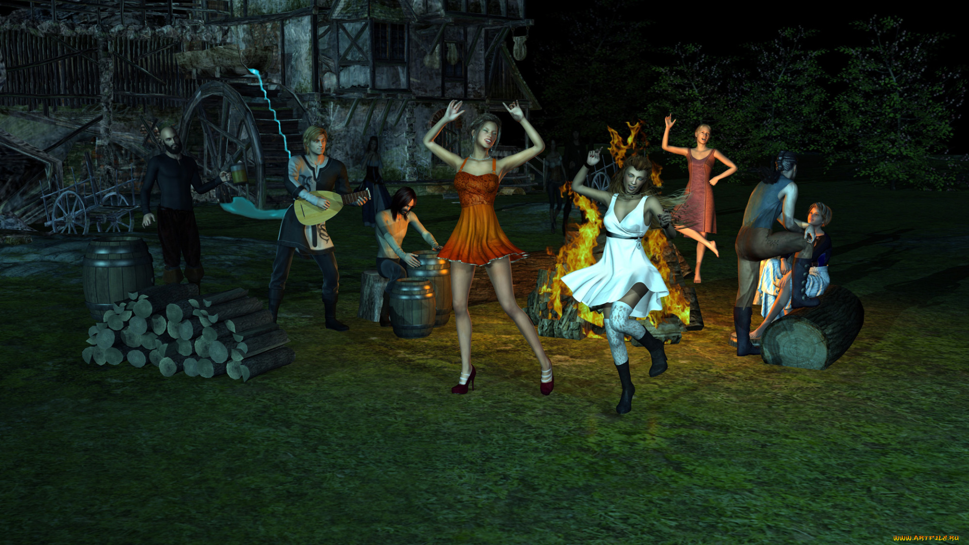 3д, графика, люди, , people, фон, взгляд, девушки