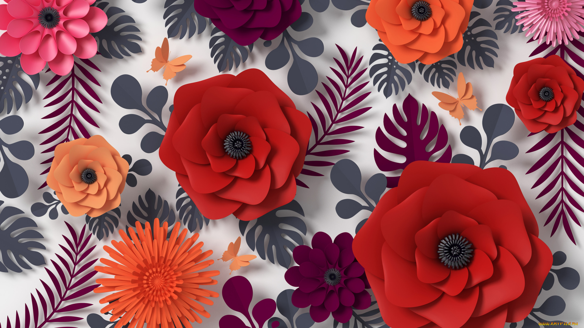 векторная, графика, цветы, , flowers, цветы