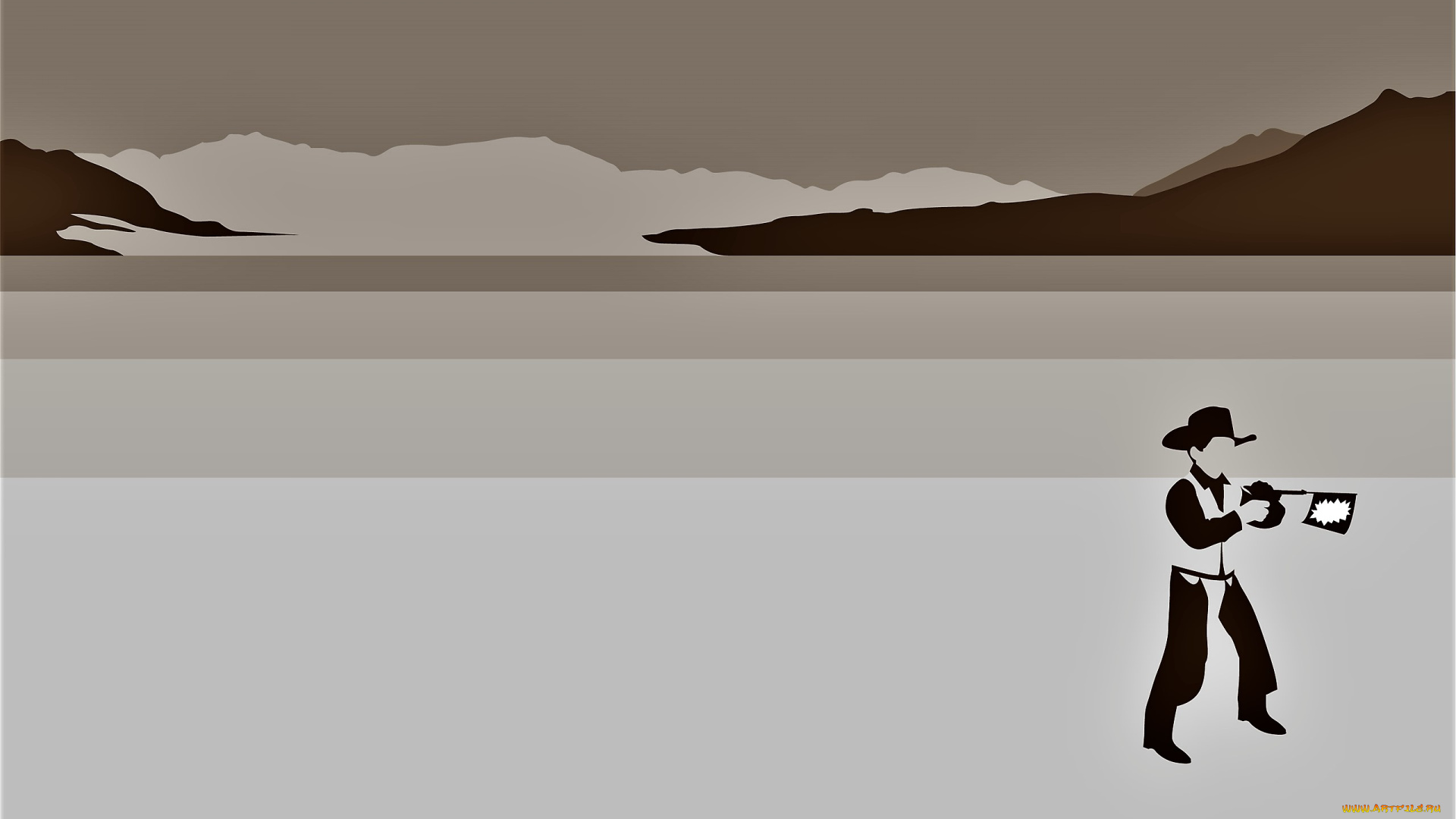 векторная, графика, люди, , people, ковбой, горы, флажок