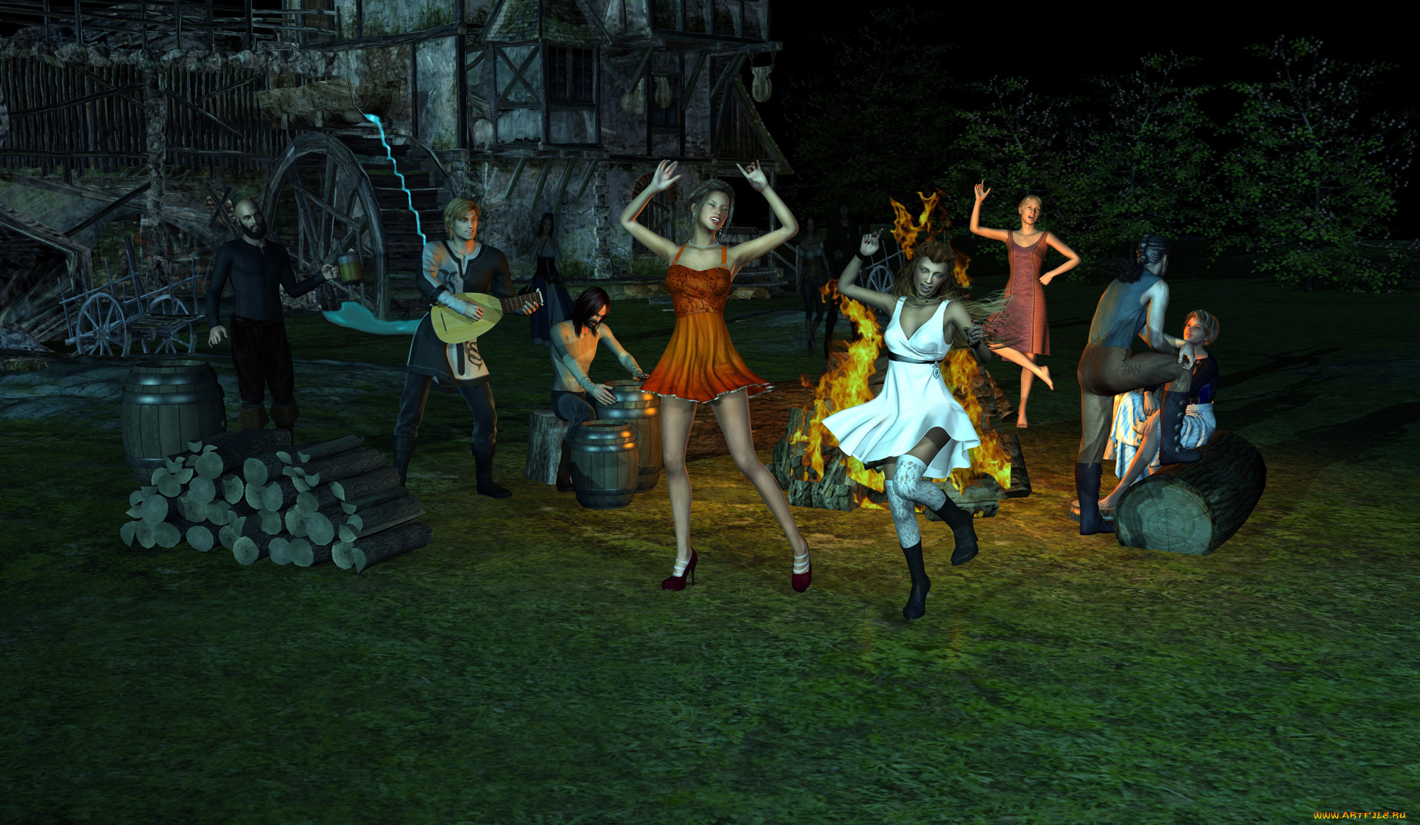 3д, графика, люди, , people, фон, взгляд, девушки