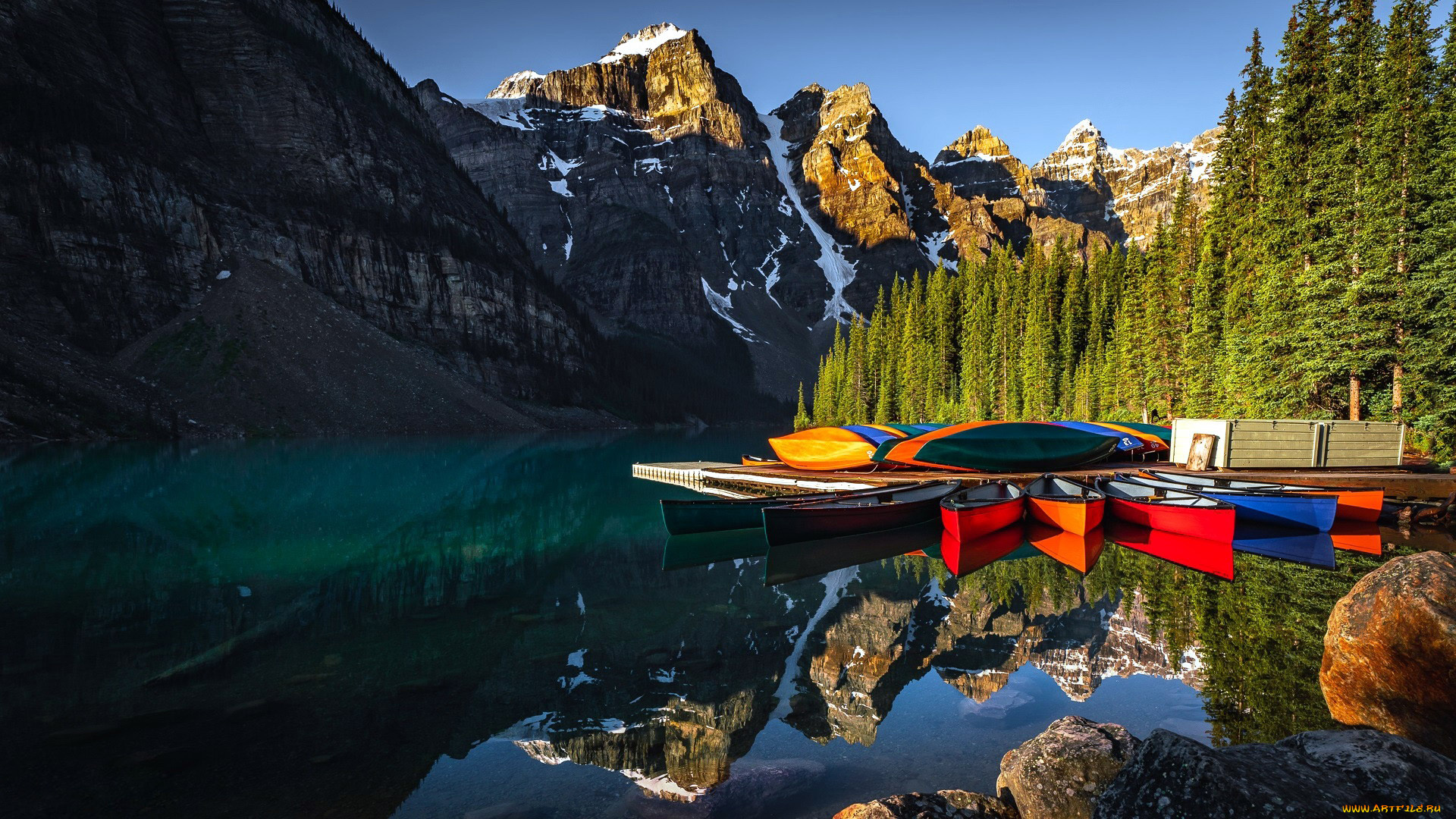 корабли, лодки, , шлюпки, горы, озеро, отражение