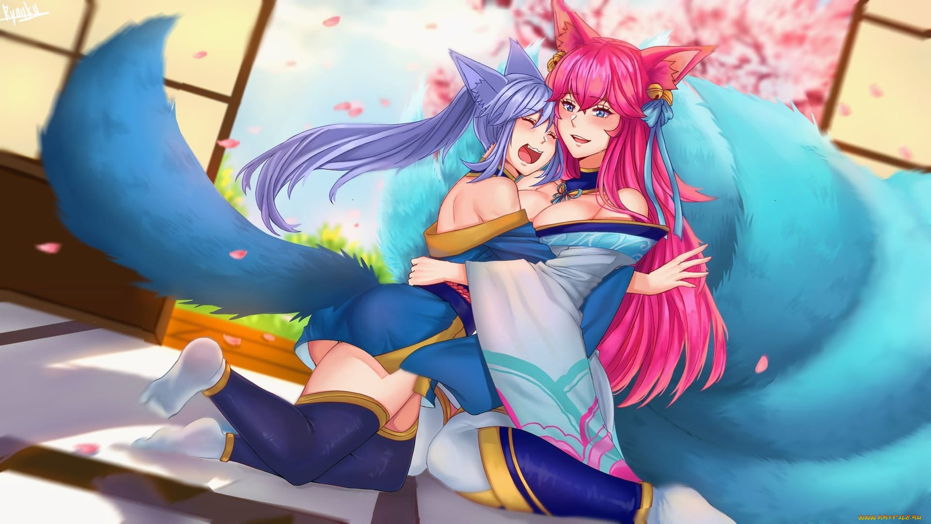 видео, игры, league, of, legends, ahri, хвосты