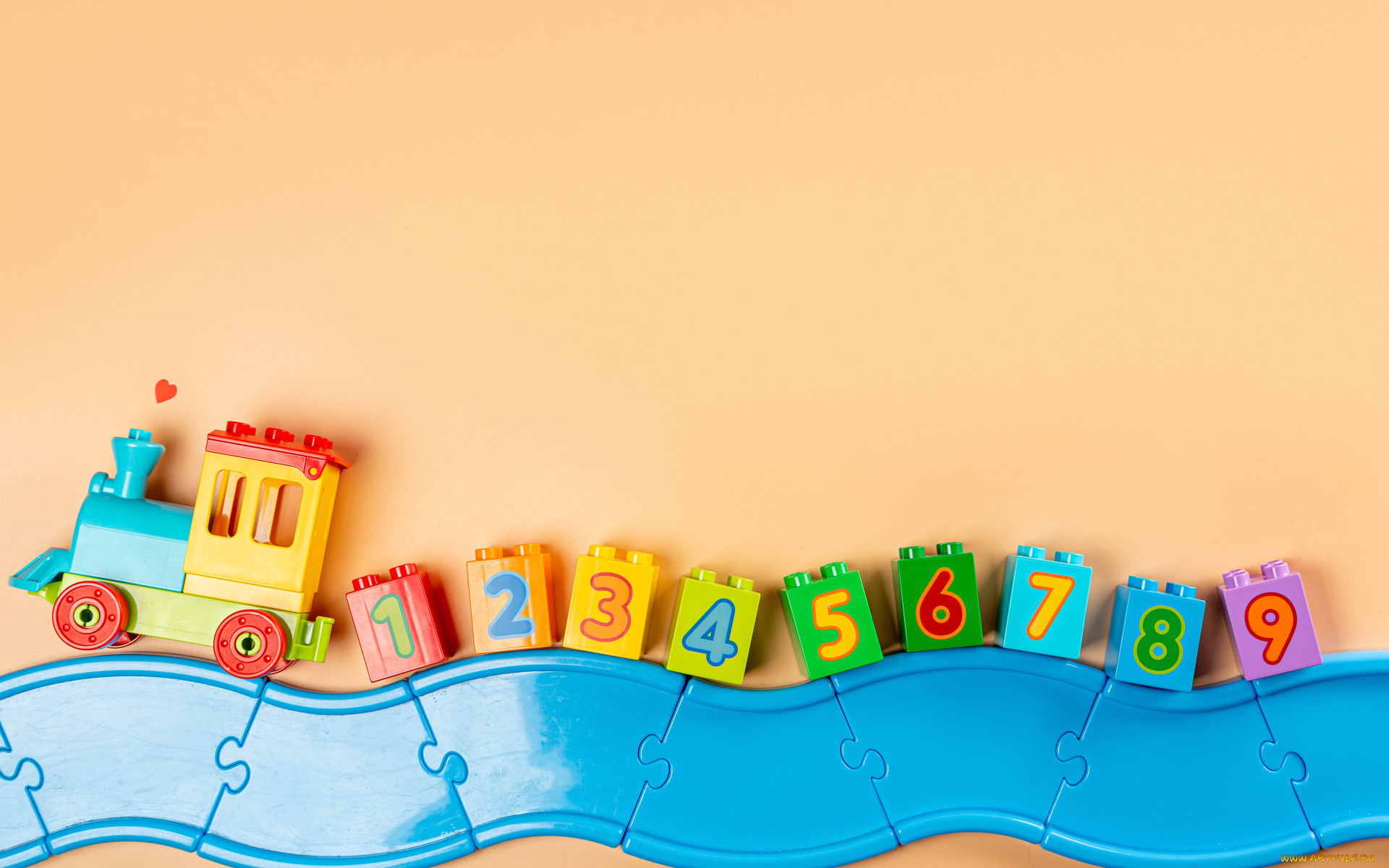 разное, игрушки, паровозик, цифры, кубики