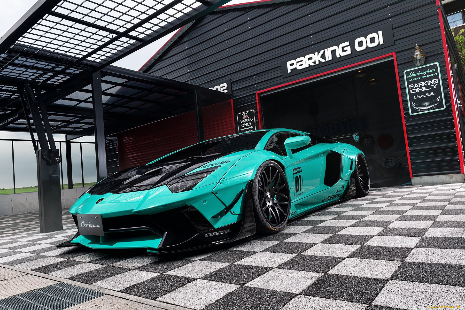 автомобили, lamborghini, front, side, aventador, wheels, liberty, walk, lb, works
